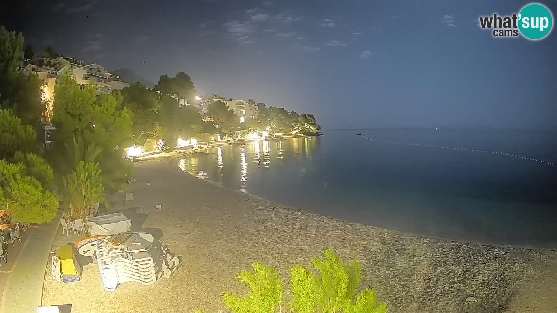 Web kamera Plaža Lučica Brela – Pogled uživo na jadransku obalu