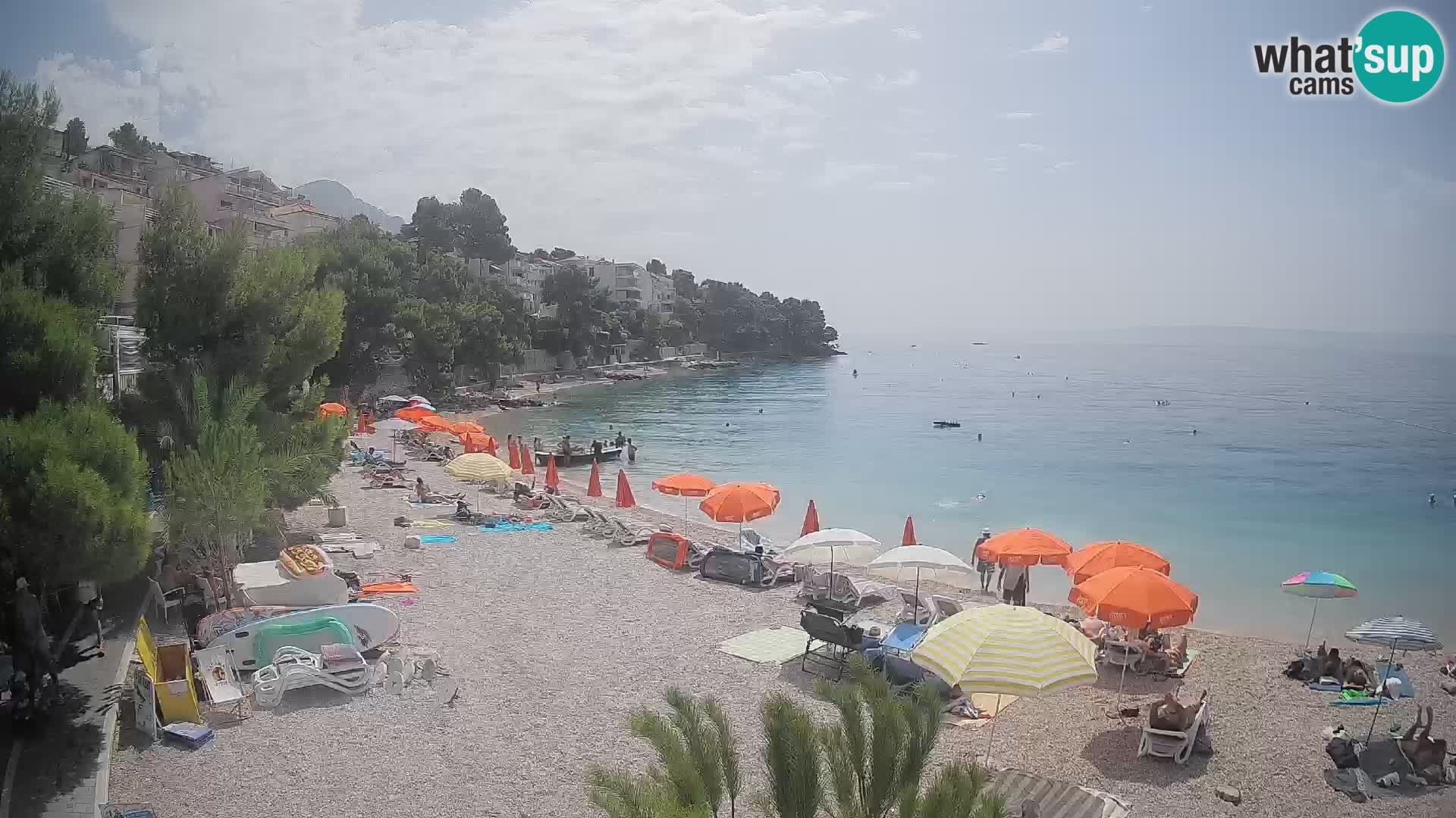Webcam Lučica Strand Beach Brela – Liveblick von der Adriaküste