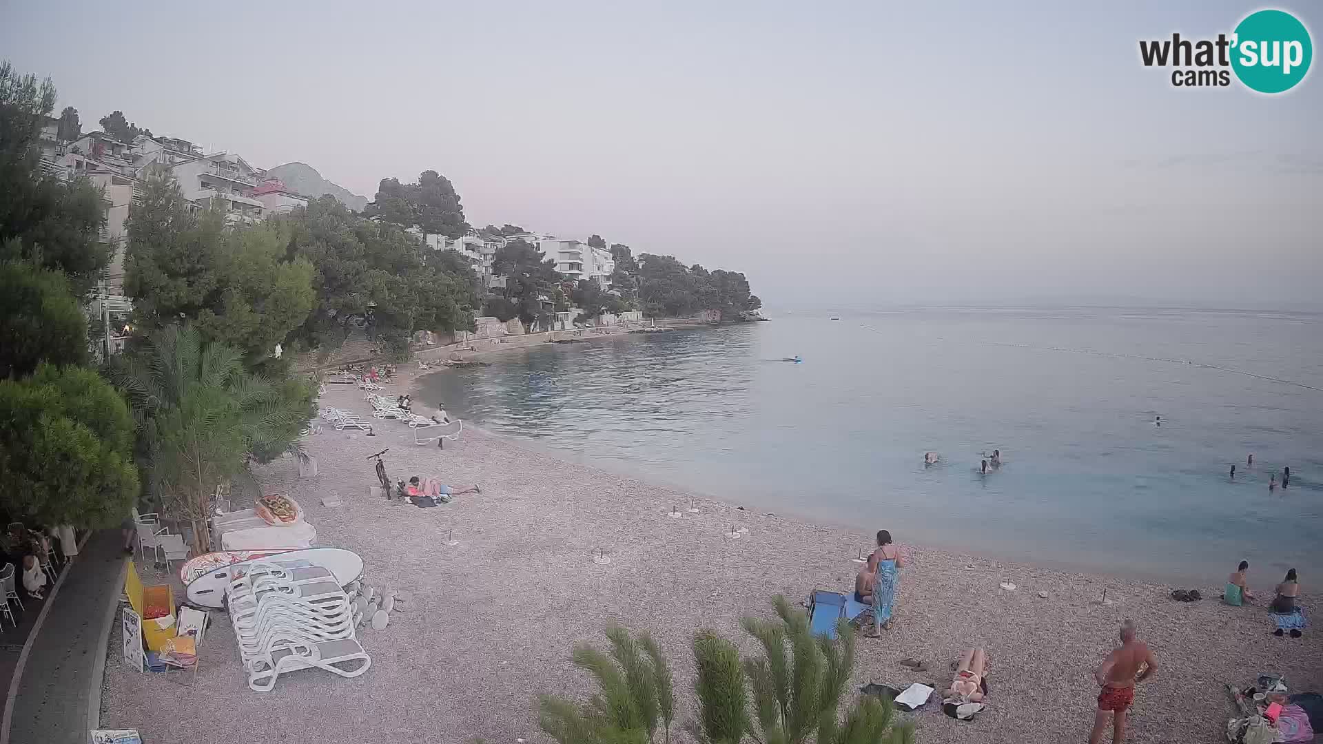 Webcam Plage Lučica Brela – Vue en direct sur la côte adriatique