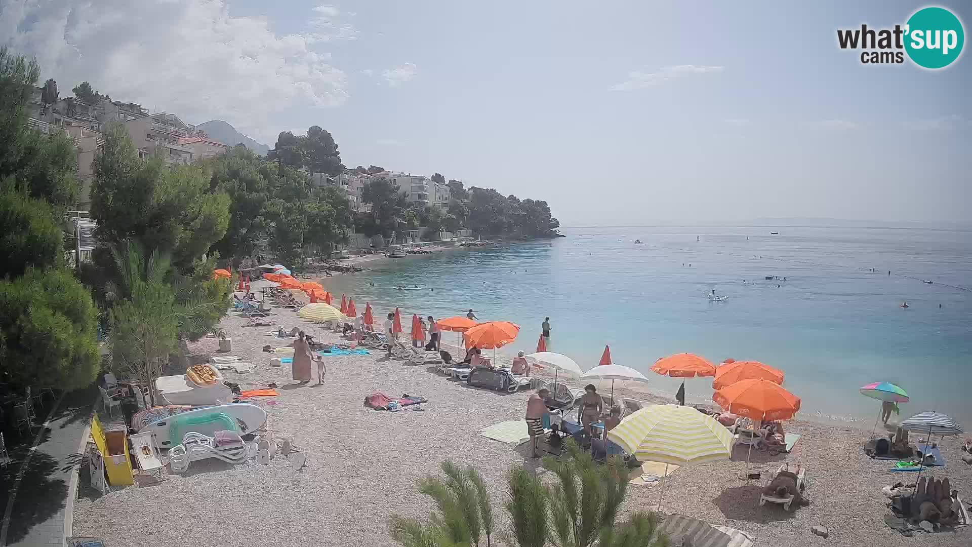 Webcam Lučica Strand Beach Brela – Liveblick von der Adriaküste