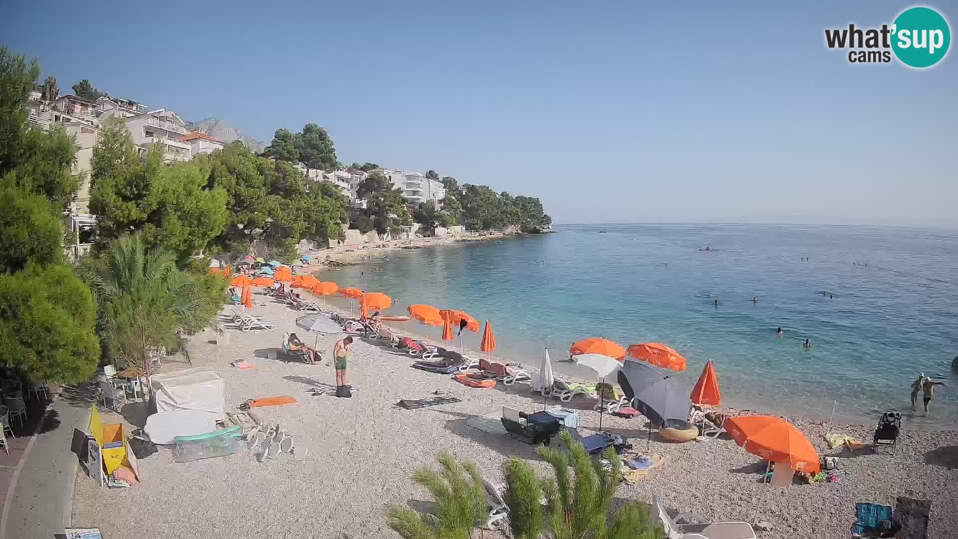 Webcam Lučica Strand Beach Brela – Liveblick von der Adriaküste