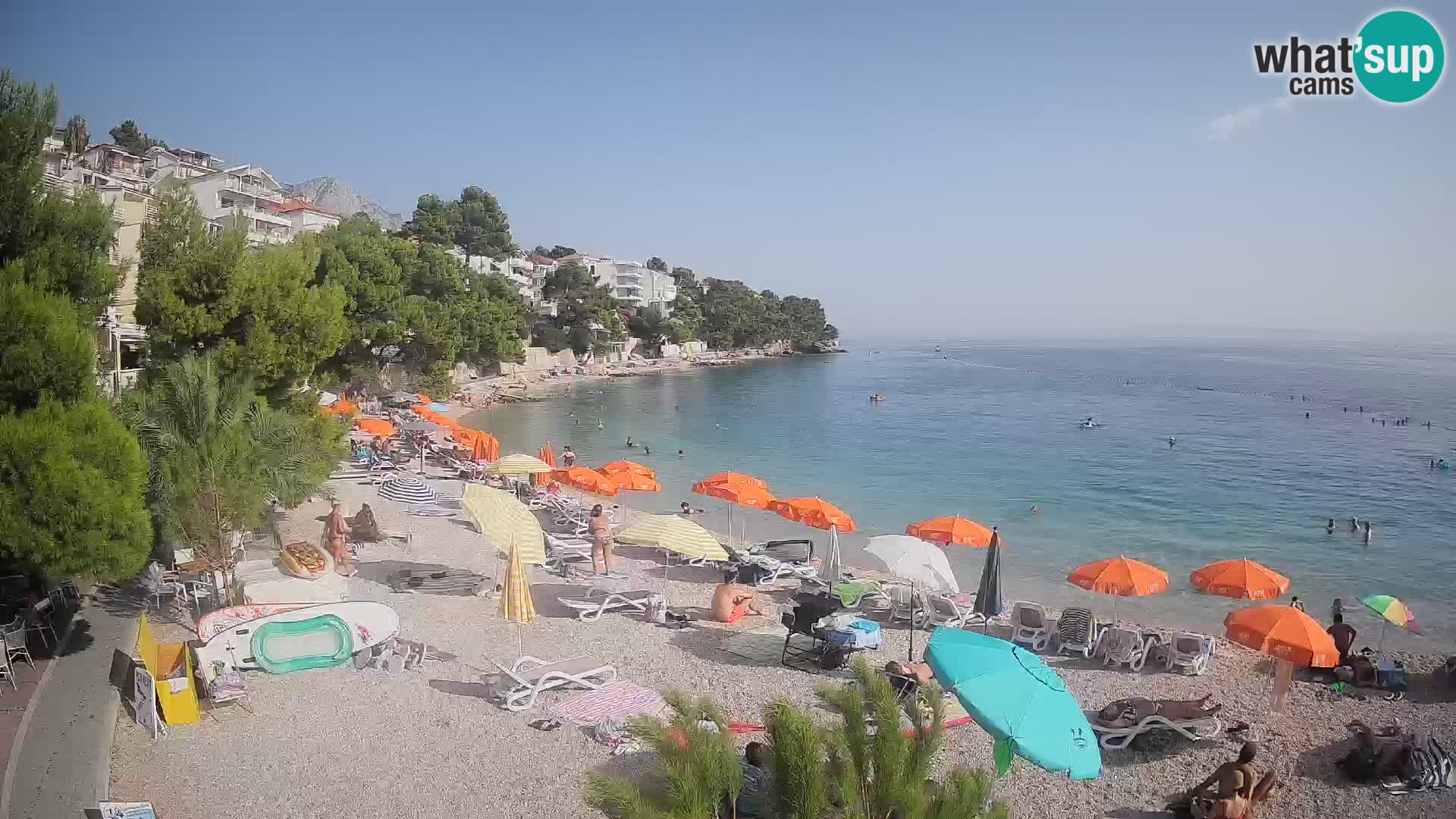 Webcam Plage Lučica Brela – Vue en direct sur la côte adriatique