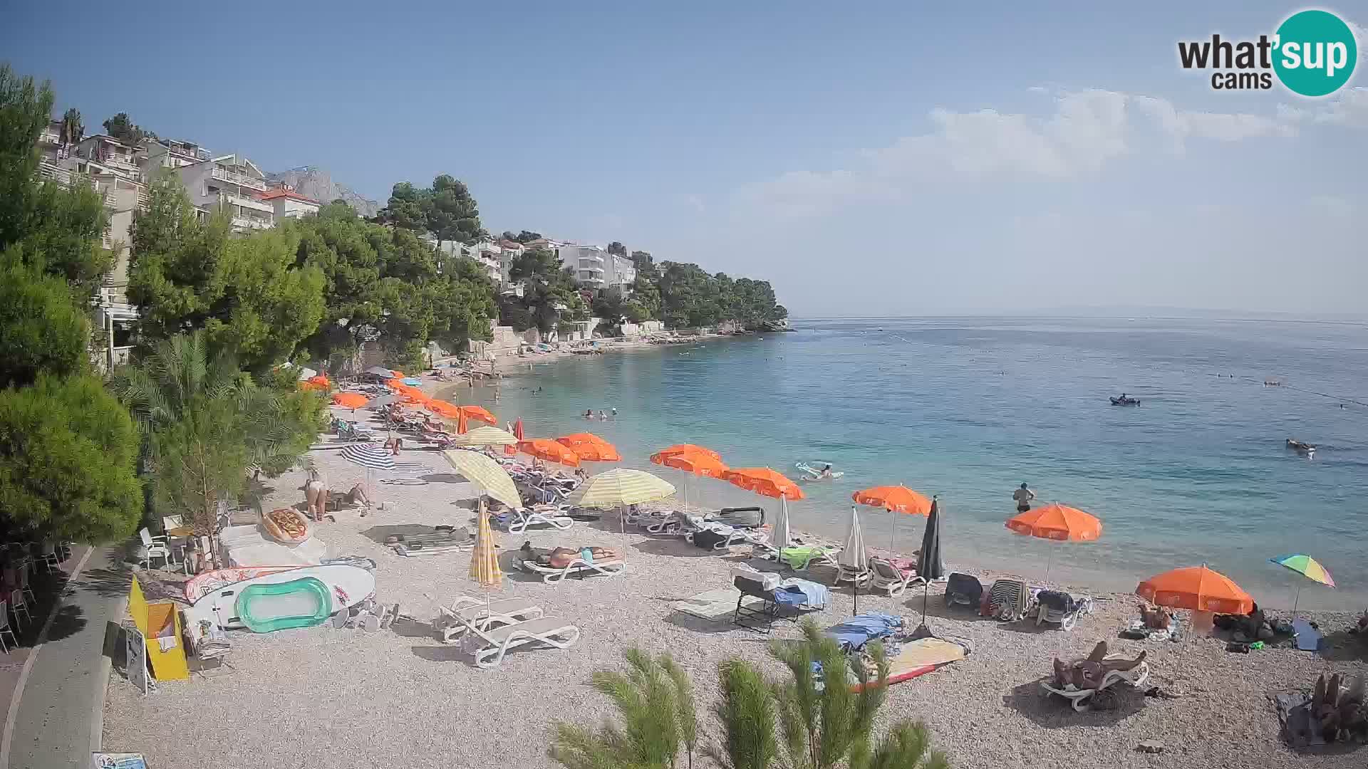 Webcam Lučica Strand Beach Brela – Liveblick von der Adriaküste