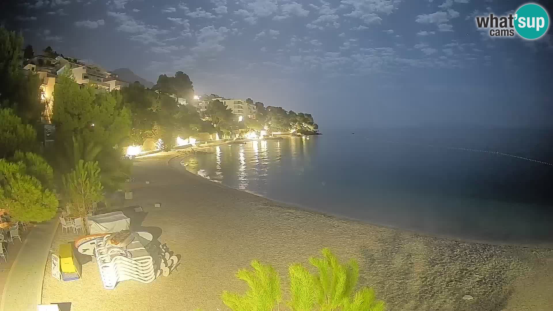 Webcam Lučica Strand Beach Brela – Liveblick von der Adriaküste