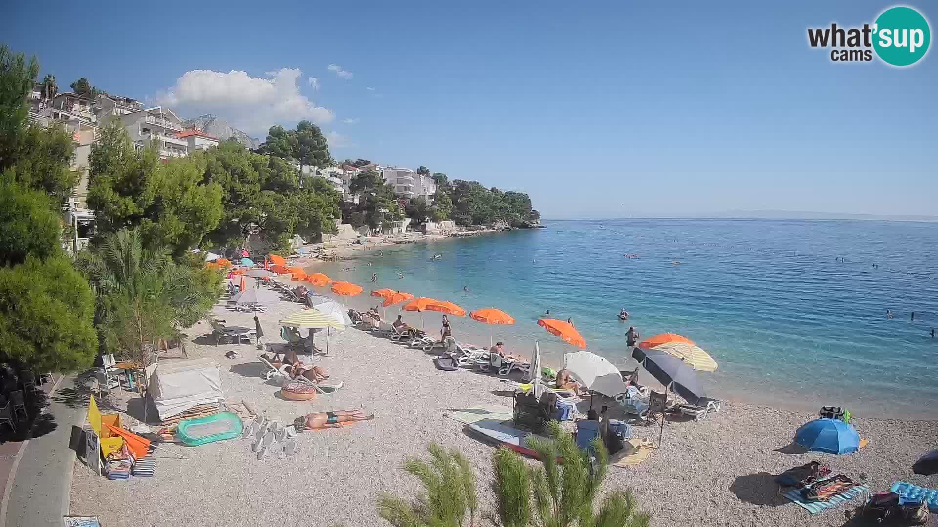 Webcam Spiaggia Lučica Brela – Vista live sulla costa adriatica