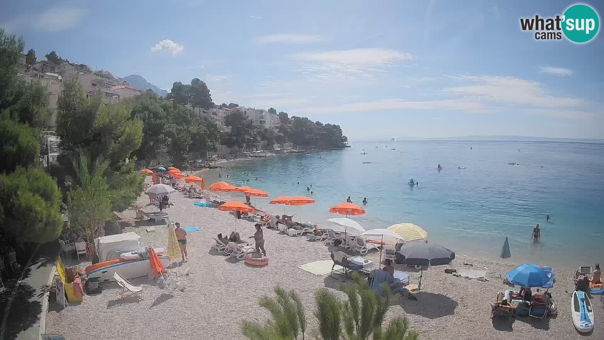 Webcam Spiaggia Lučica Brela – Vista live sulla costa adriatica
