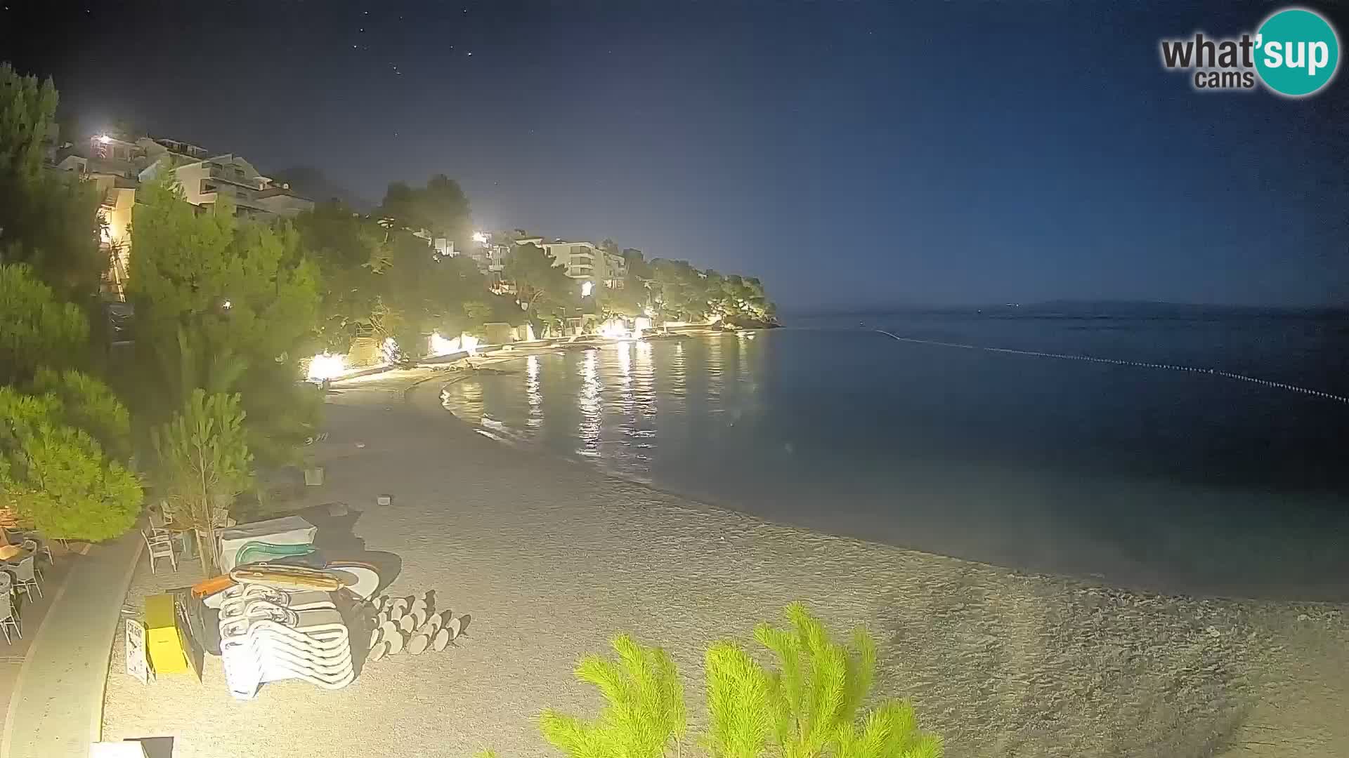 Webcam Plage Lučica Brela – Vue en direct sur la côte adriatique