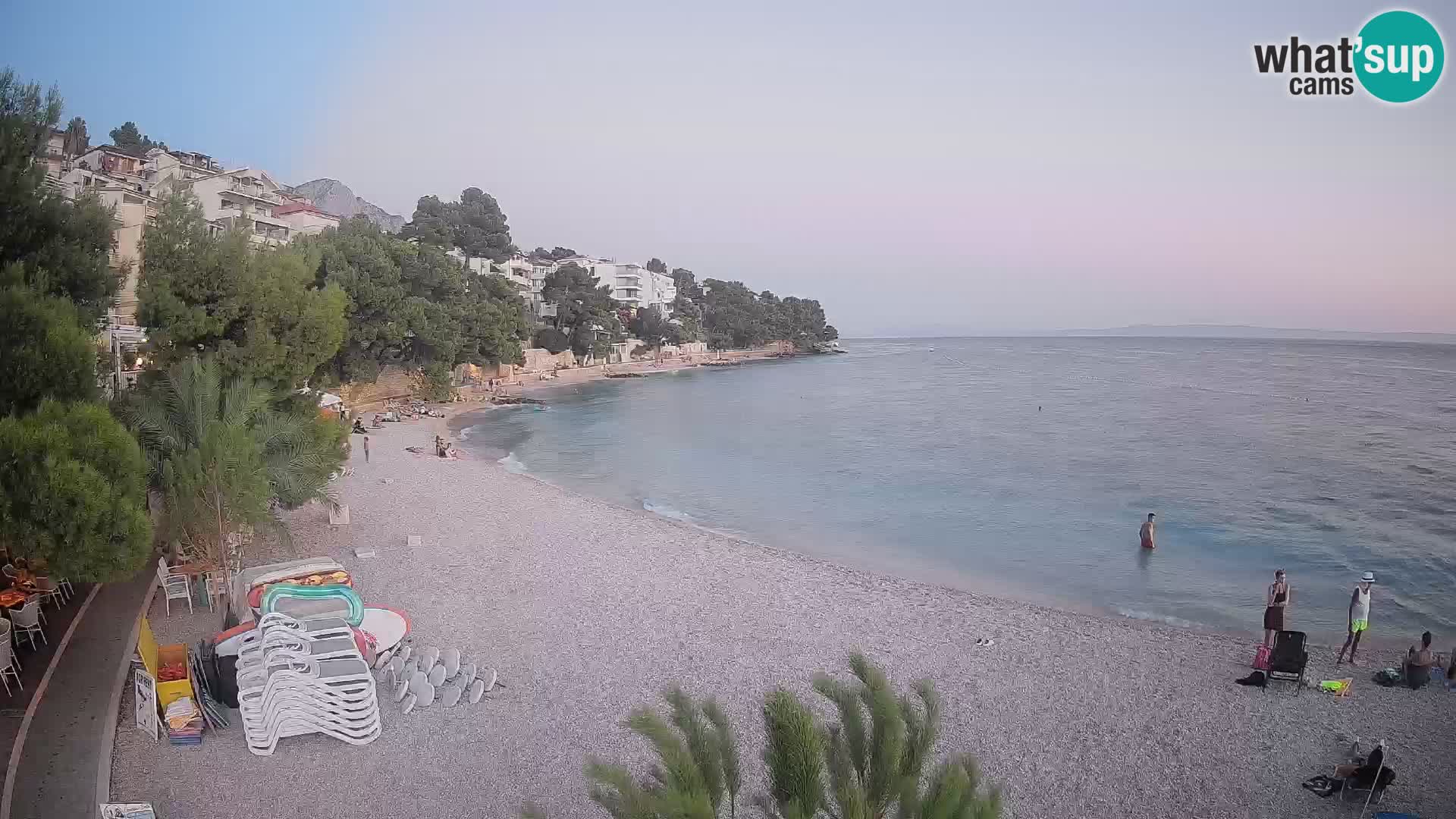 Webcam Plage Lučica Brela – Vue en direct sur la côte adriatique