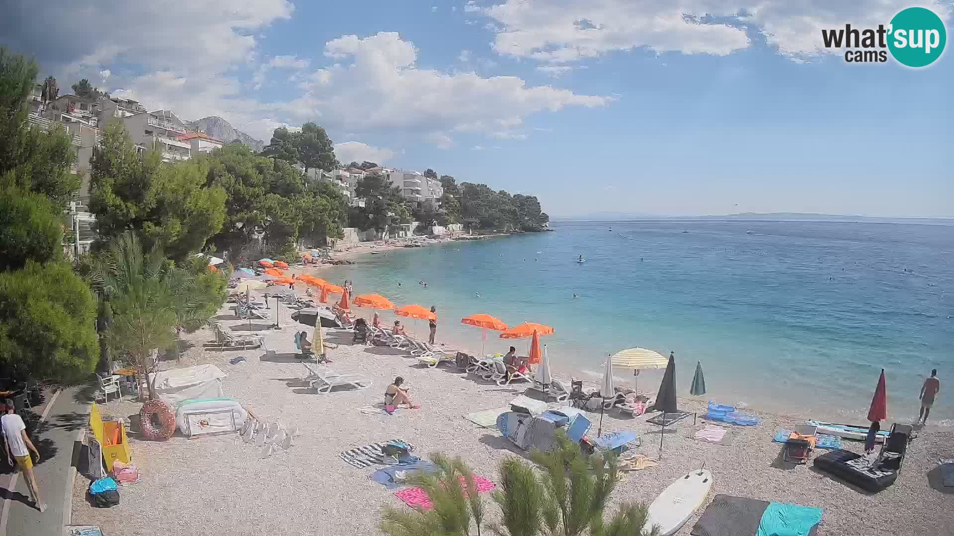 Webcam Spiaggia Lučica Brela – Vista live sulla costa adriatica