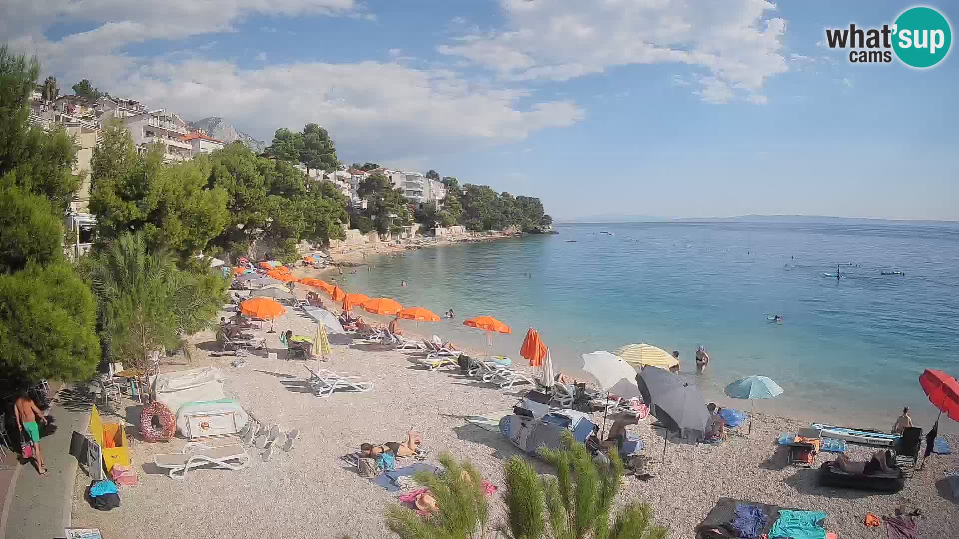 Webcam Spiaggia Lučica Brela – Vista live sulla costa adriatica
