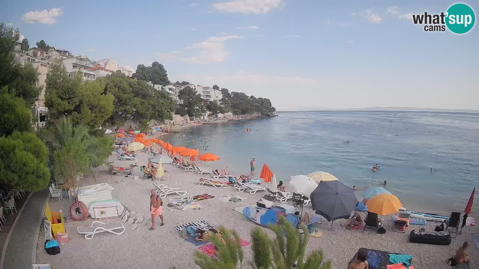 Spletna kamera Plaža Lučica Brela – Pogled v živo na Jadransko obalo