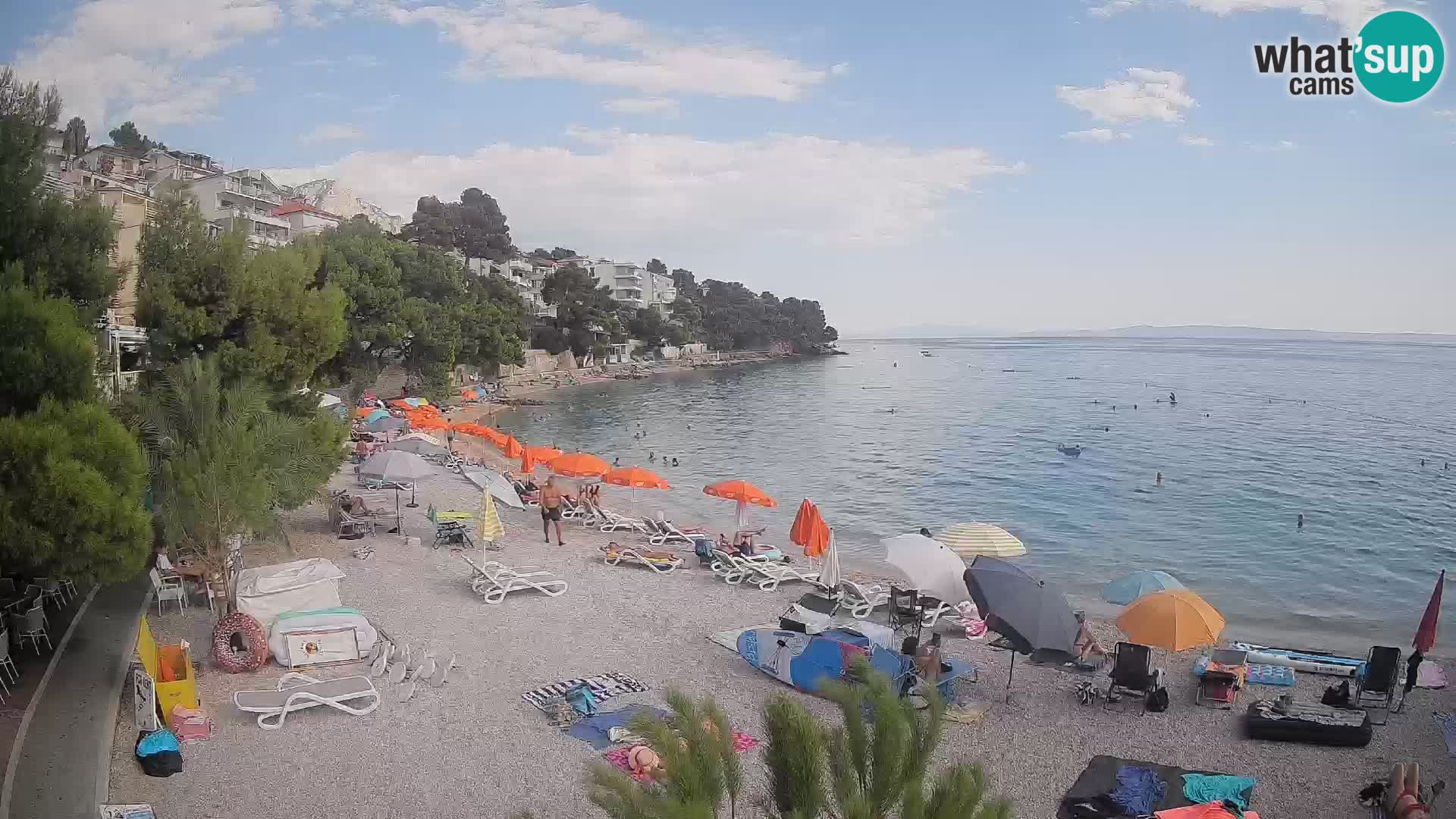 Web kamera Plaža Lučica Brela – Pogled uživo na jadransku obalu