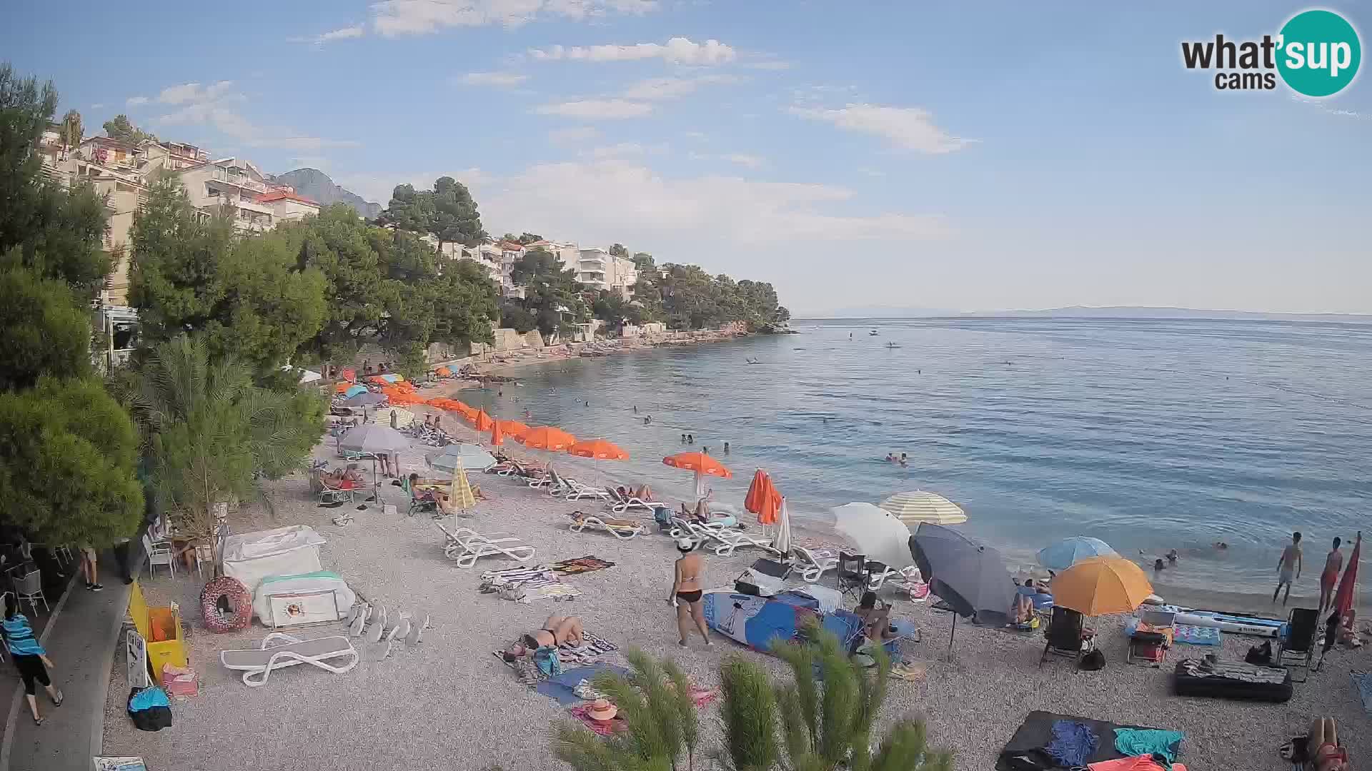 Spletna kamera Plaža Lučica Brela – Pogled v živo na Jadransko obalo