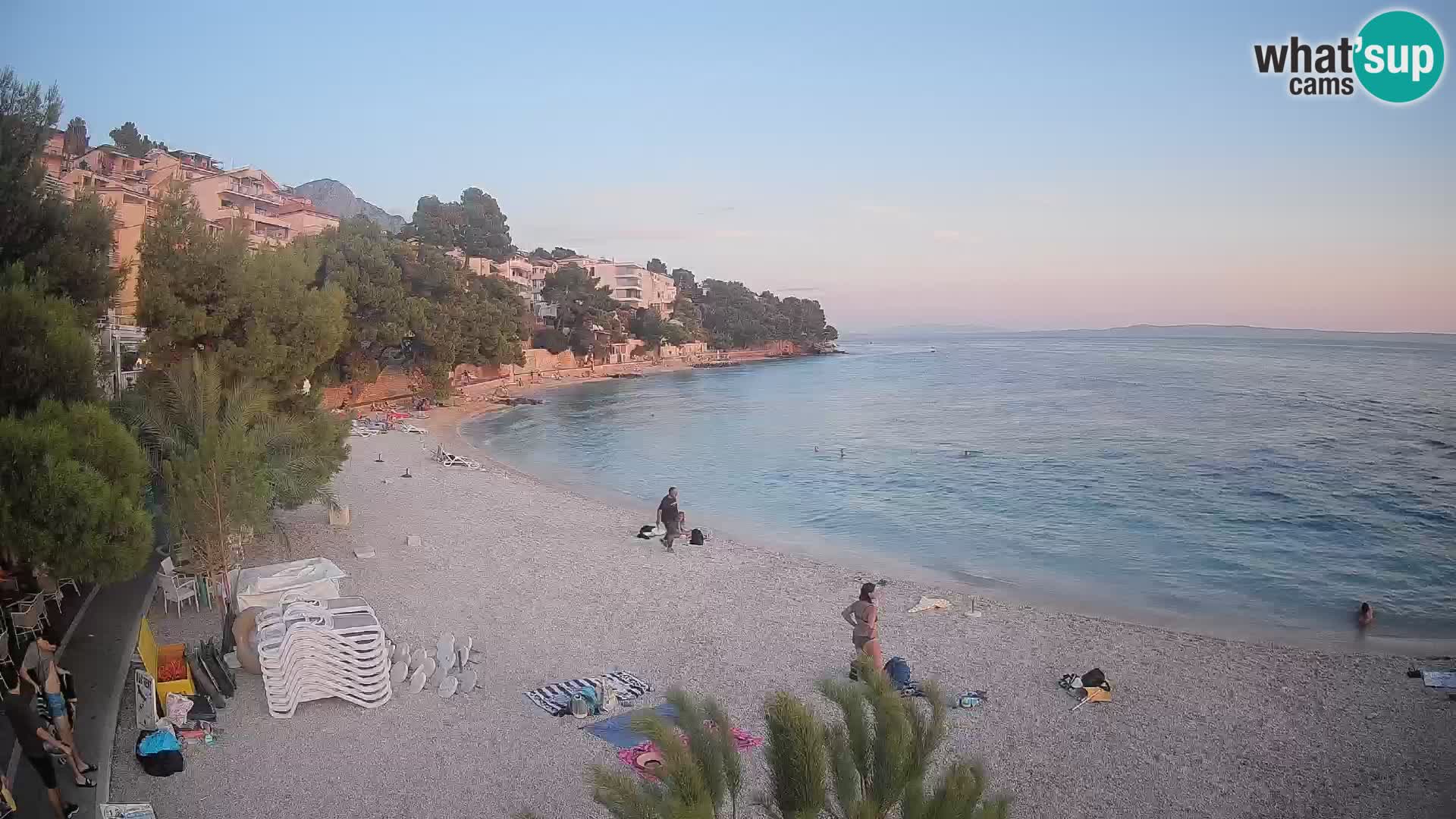 Webcam Lučica Strand Beach Brela – Liveblick von der Adriaküste