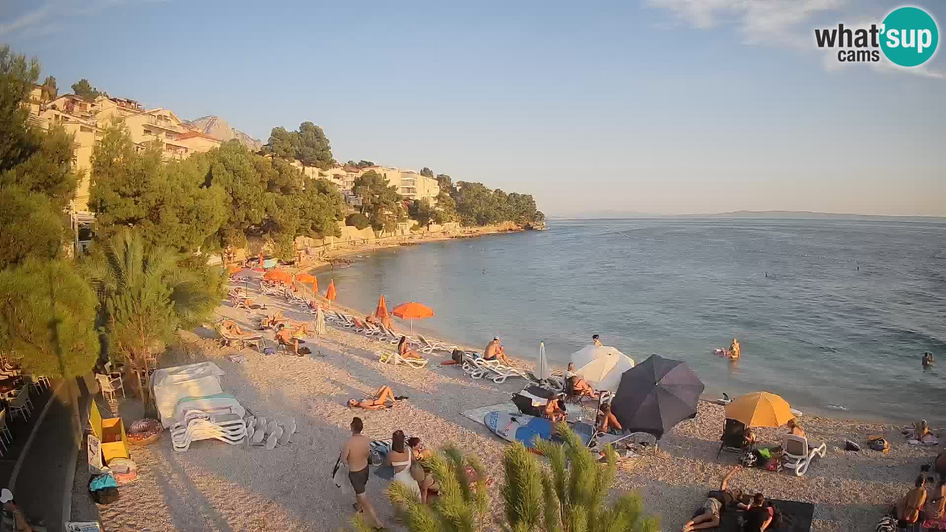 Webcam Lučica Strand Beach Brela – Liveblick von der Adriaküste