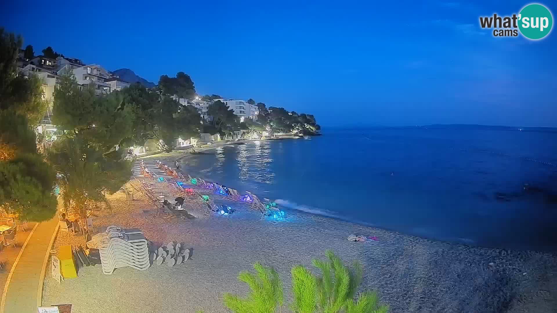 Webcam Plage Lučica Brela – Vue en direct sur la côte adriatique