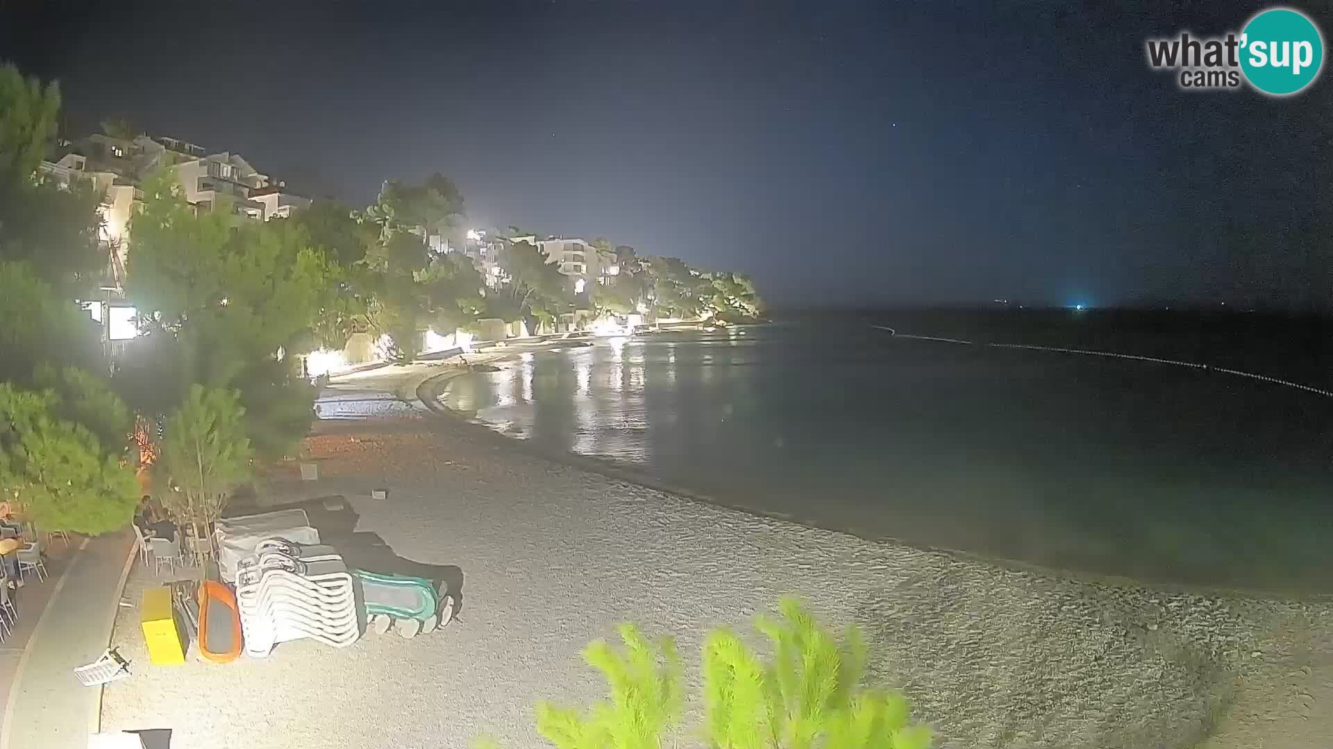Web kamera Plaža Lučica Brela – Pogled uživo na jadransku obalu