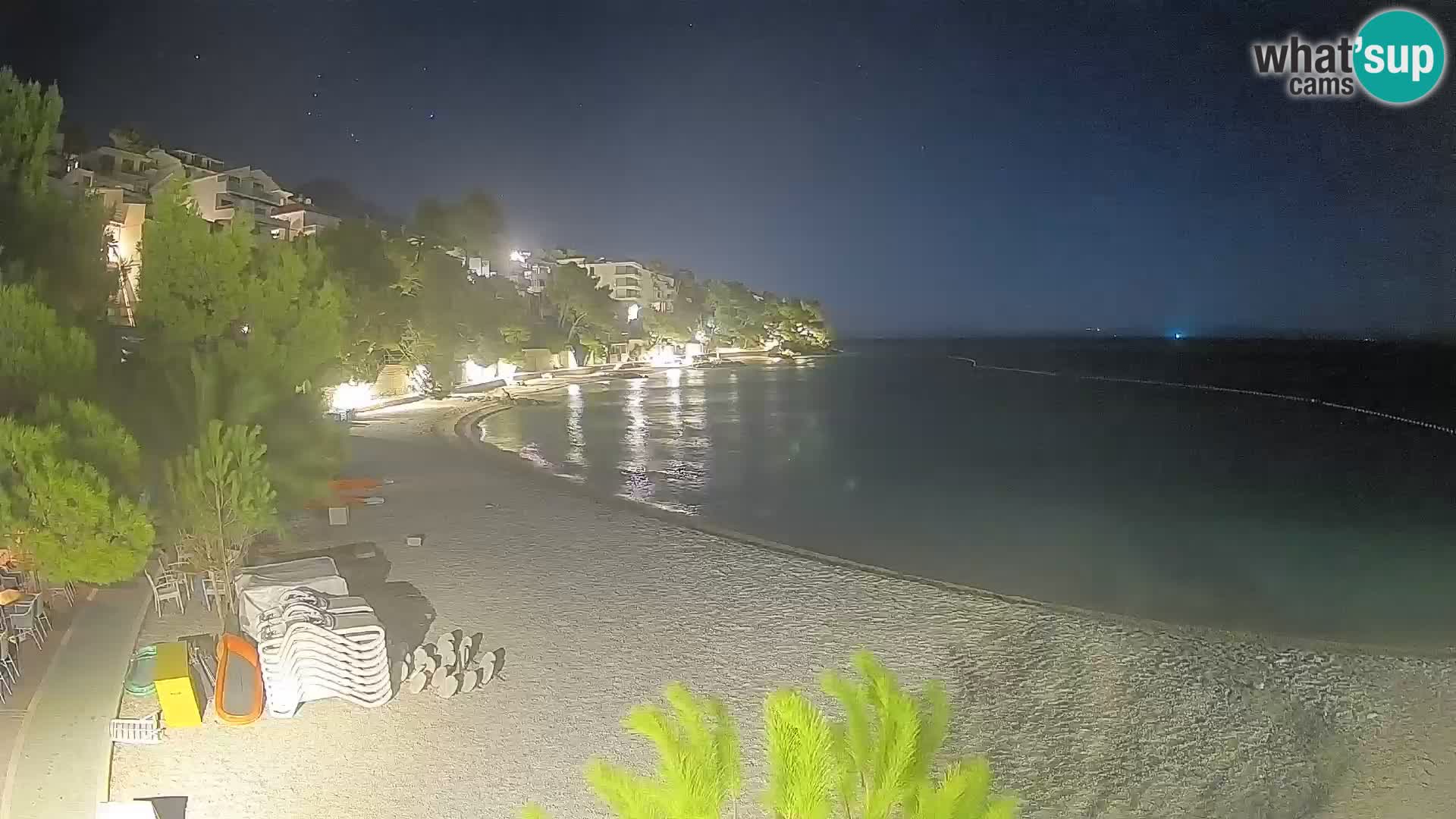 Webcam Lučica Strand Beach Brela – Liveblick von der Adriaküste