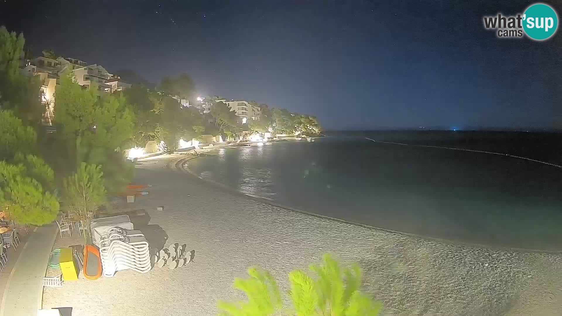 Webcam Plage Lučica Brela – Vue en direct sur la côte adriatique