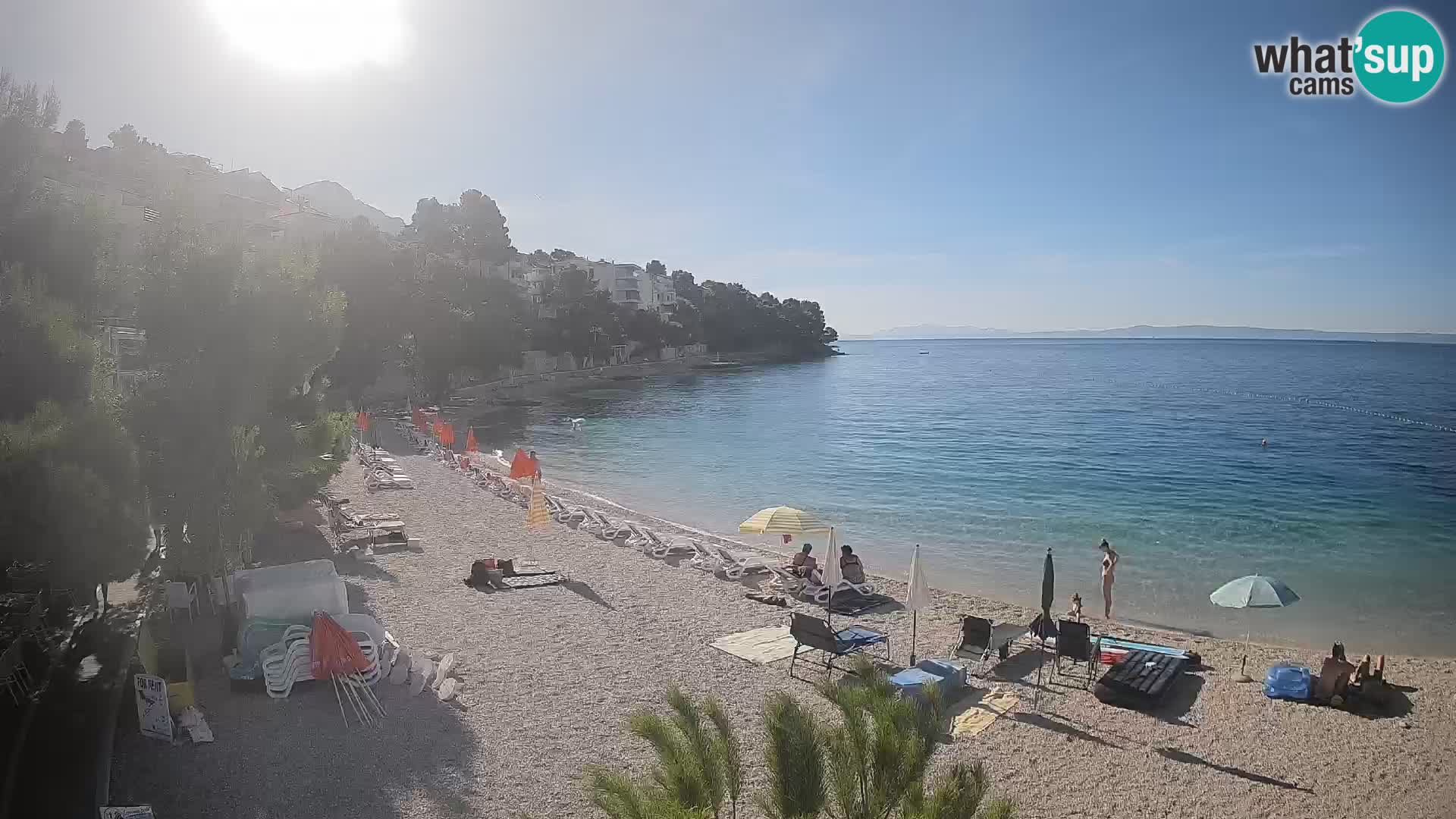 Spletna kamera Plaža Lučica Brela – Pogled v živo na Jadransko obalo