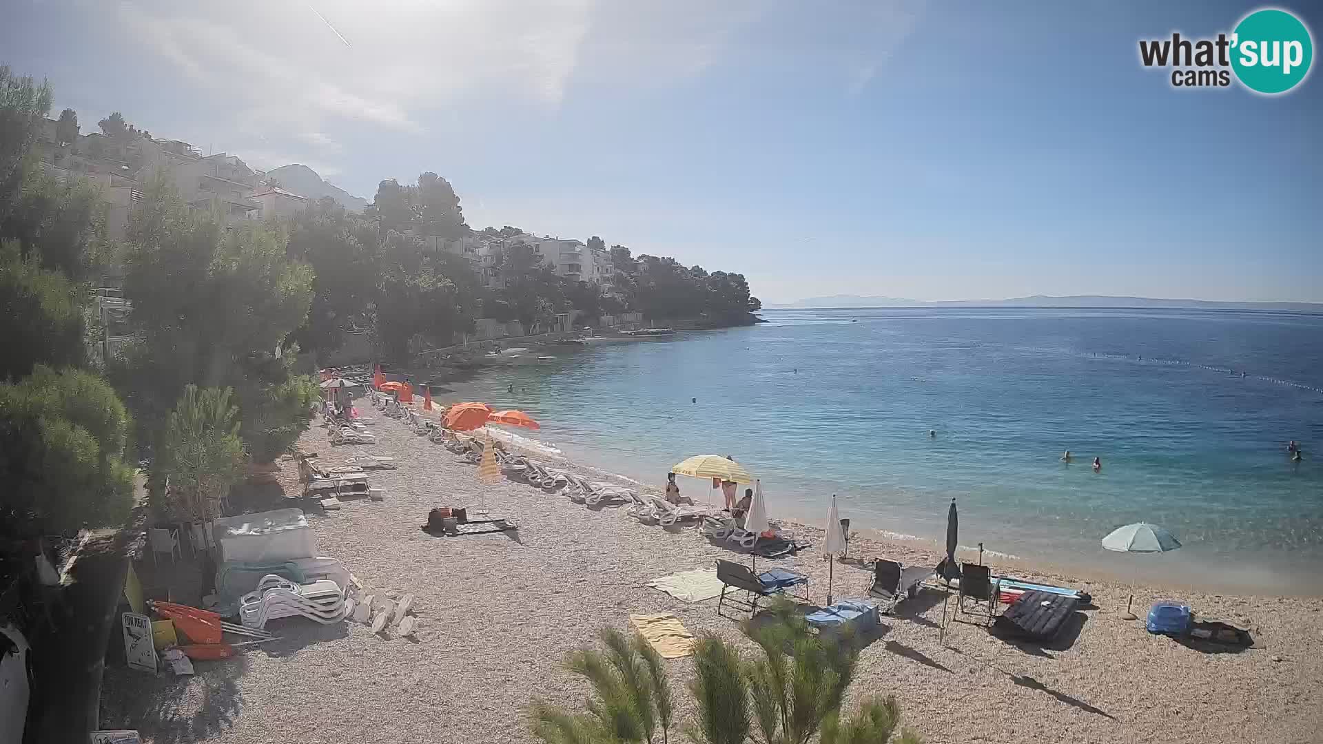 Spletna kamera Plaža Lučica Brela – Pogled v živo na Jadransko obalo