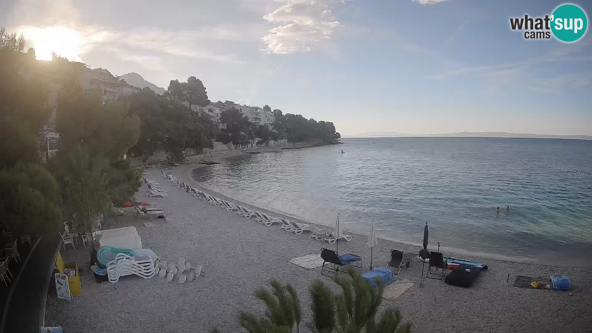 Spletna kamera Plaža Lučica Brela – Pogled v živo na Jadransko obalo