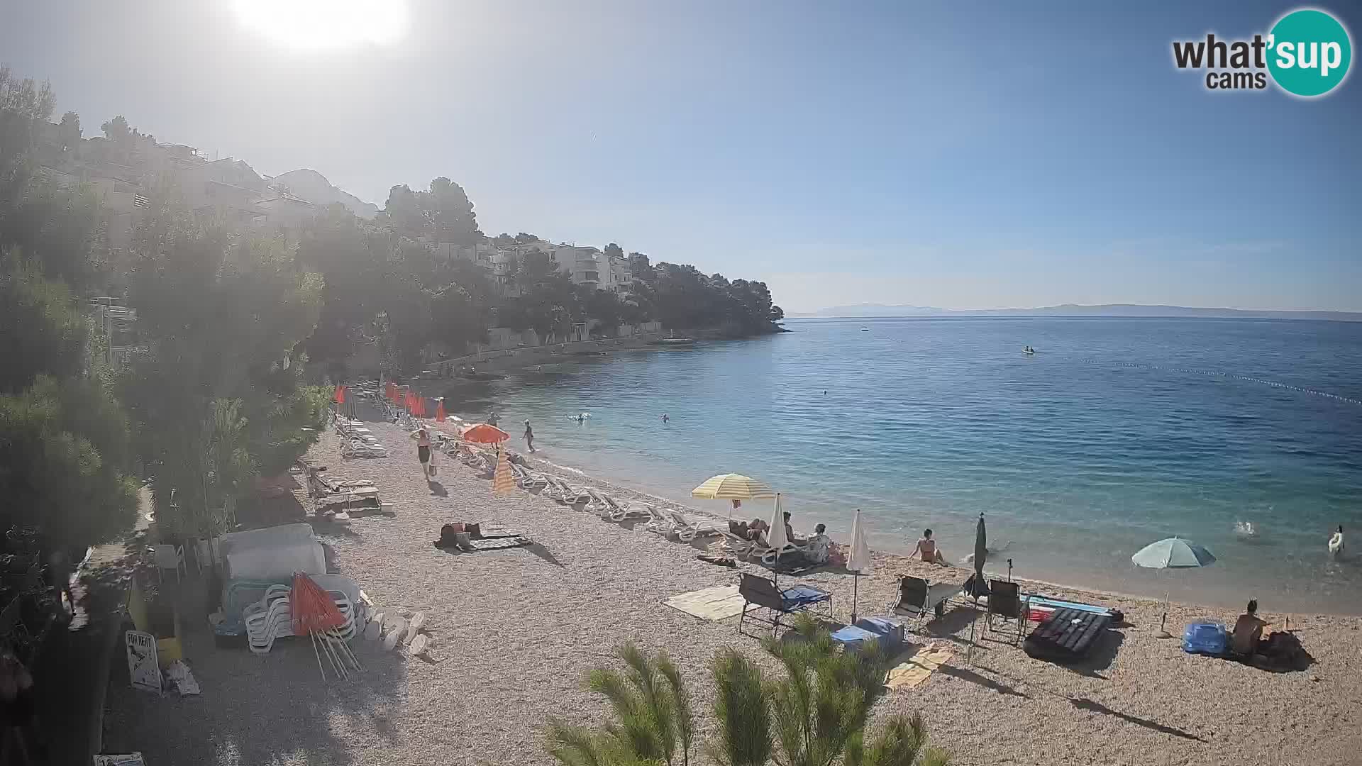 Webcam Lučica Strand Beach Brela – Liveblick von der Adriaküste