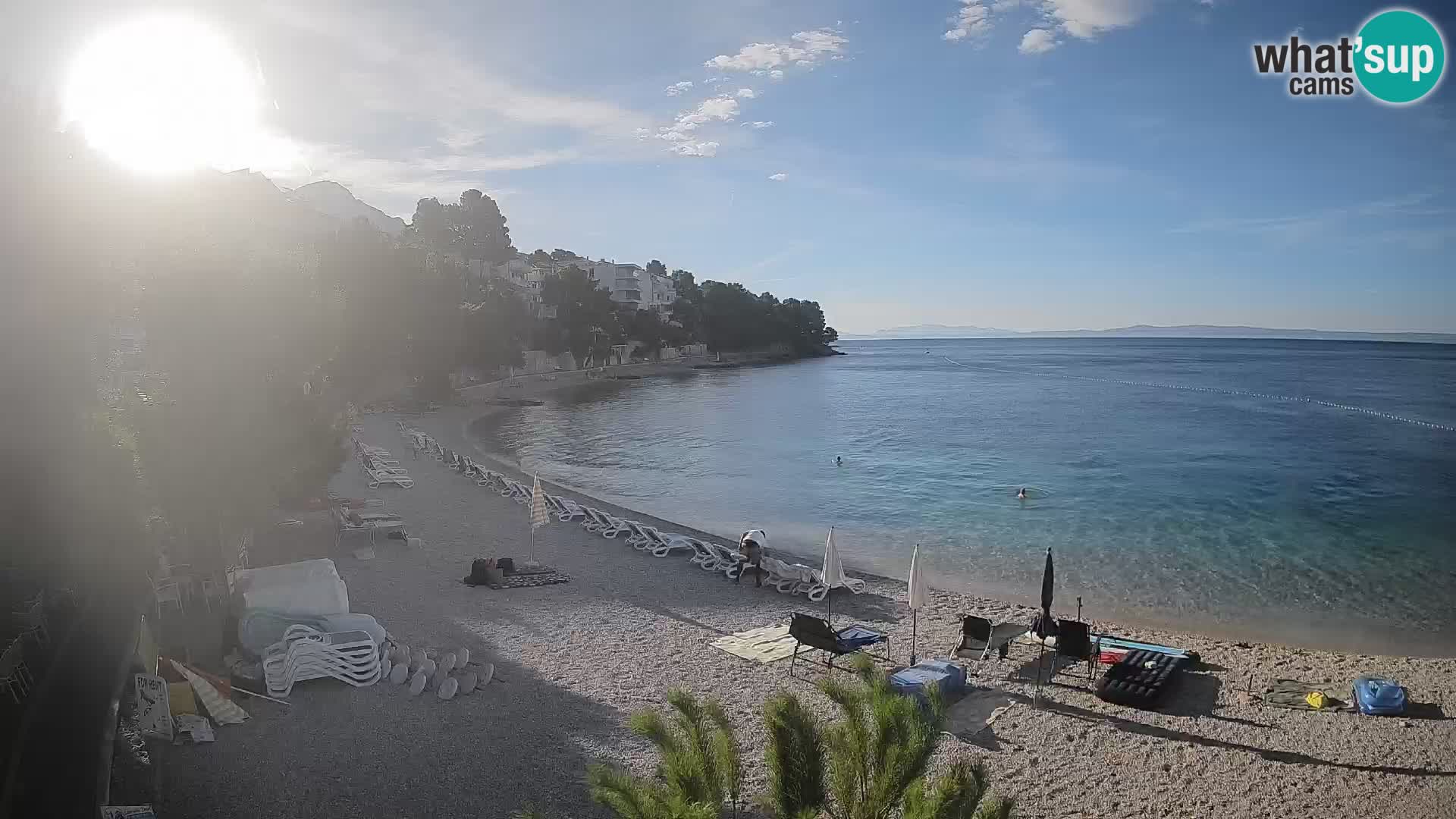 Spletna kamera Plaža Lučica Brela – Pogled v živo na Jadransko obalo