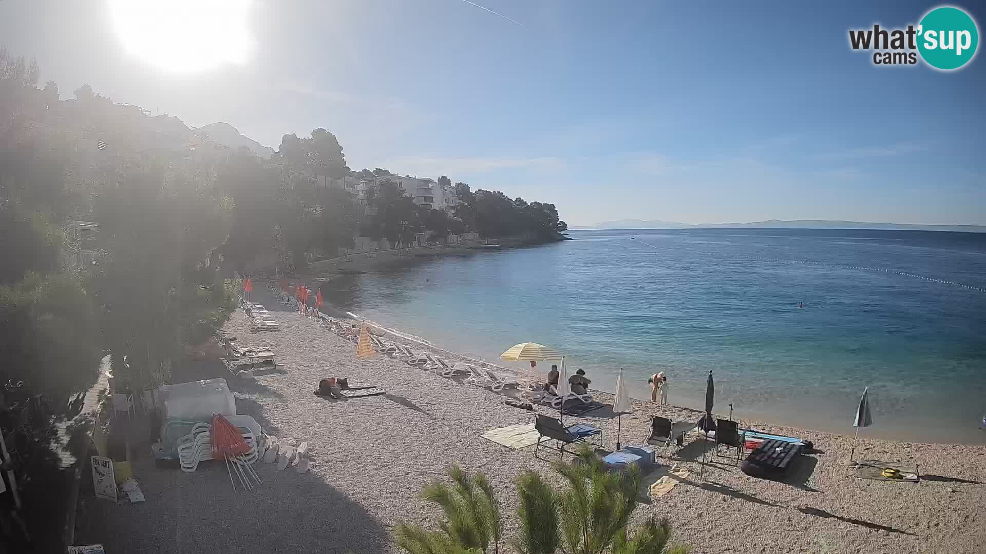 Webcam Lučica Strand Beach Brela – Liveblick von der Adriaküste