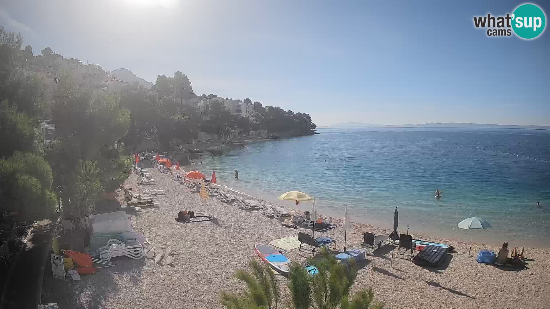 Web kamera Plaža Lučica Brela – Pogled uživo na jadransku obalu