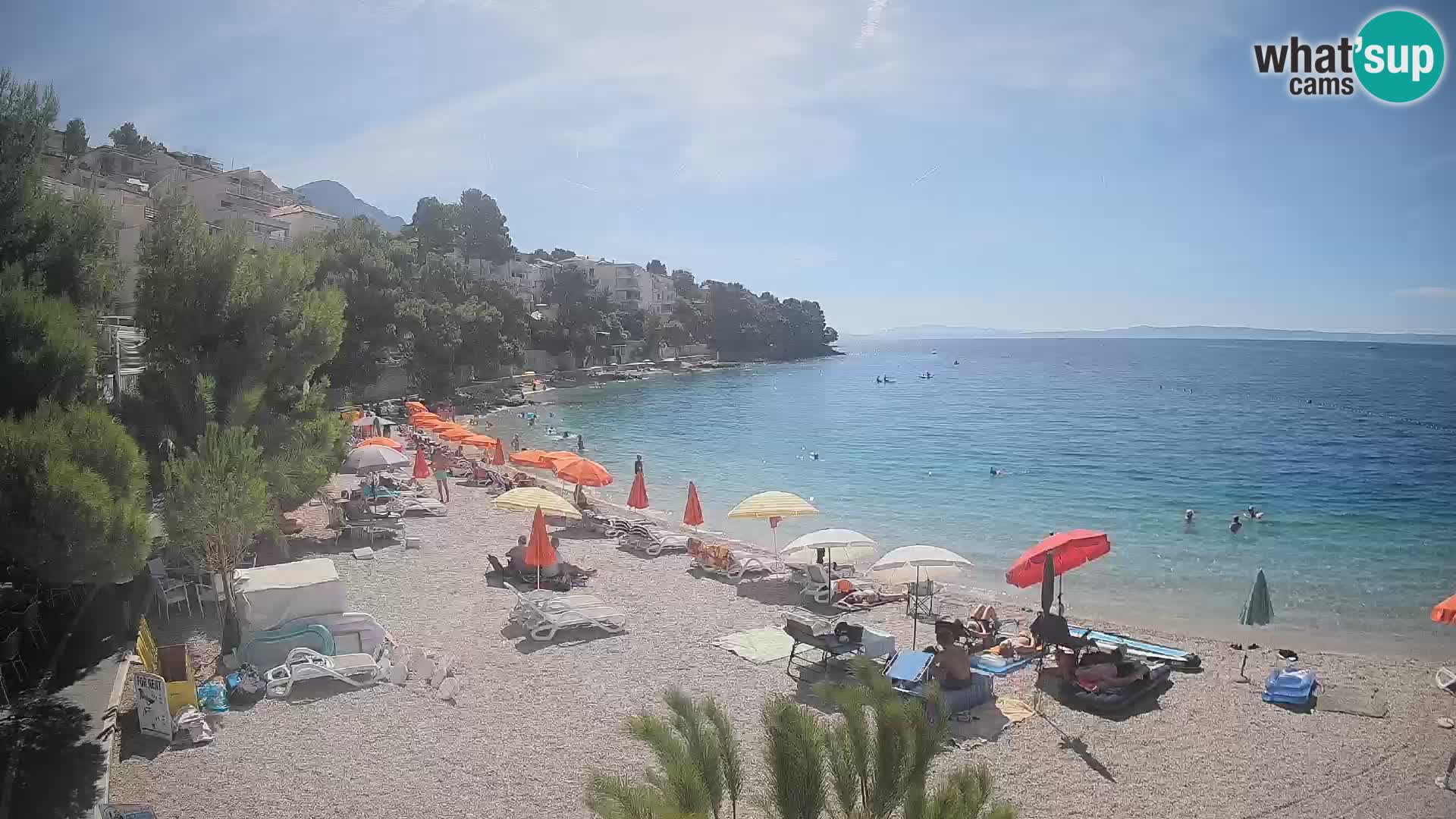 Web kamera Plaža Lučica Brela – Pogled uživo na jadransku obalu