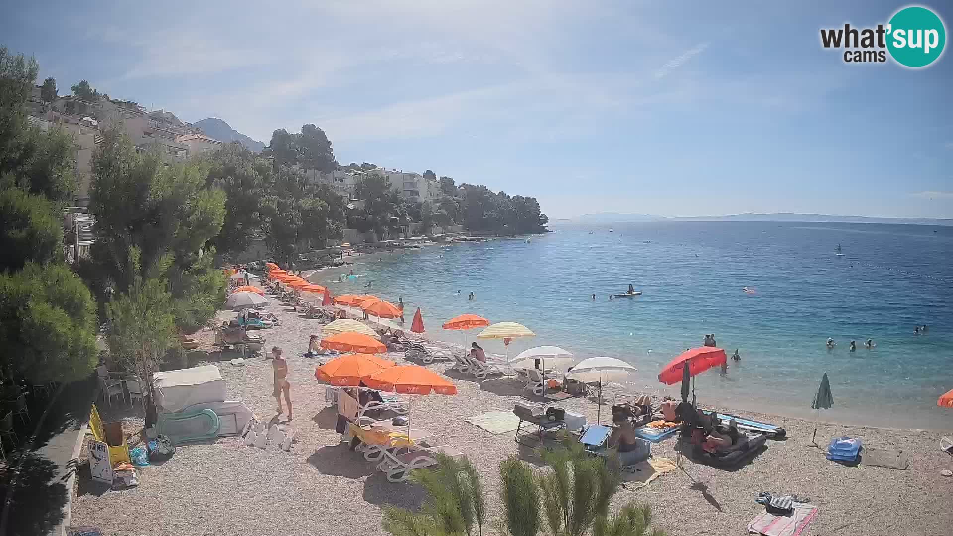 Spletna kamera Plaža Lučica Brela – Pogled v živo na Jadransko obalo