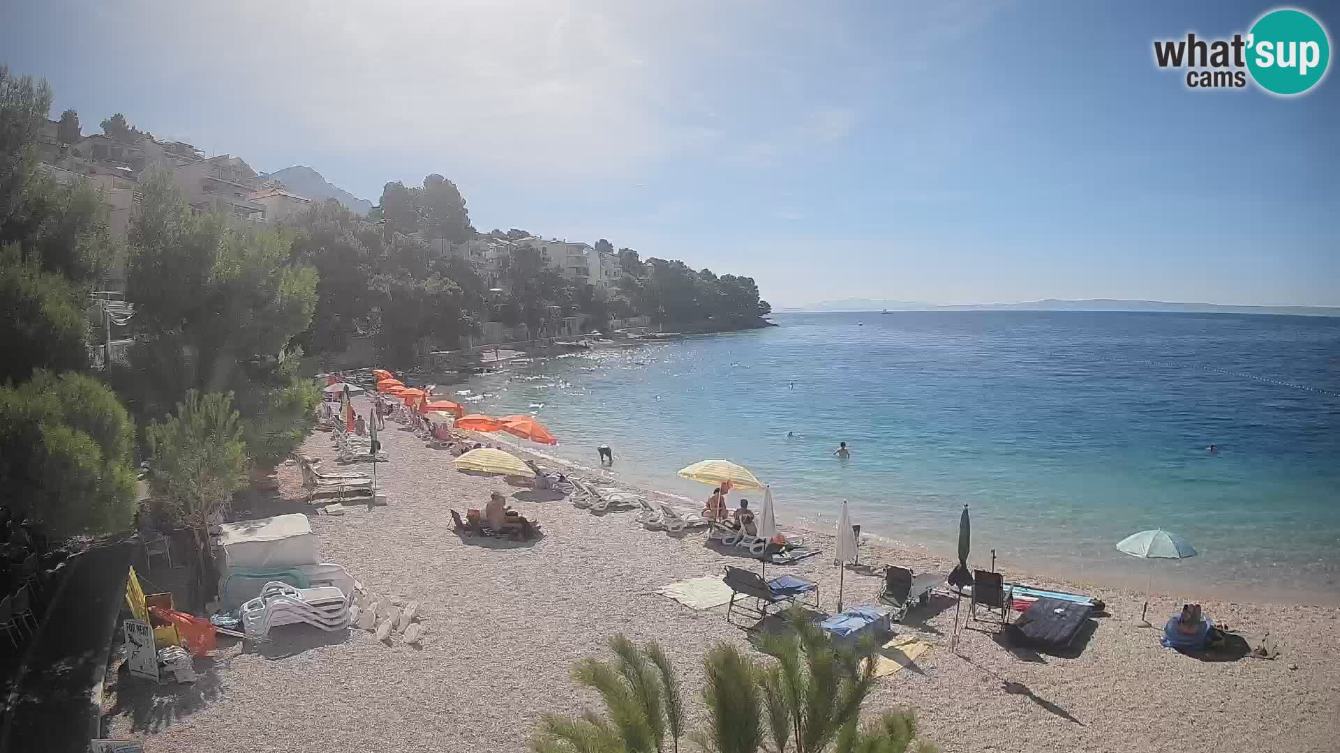 Spletna kamera Plaža Lučica Brela – Pogled v živo na Jadransko obalo