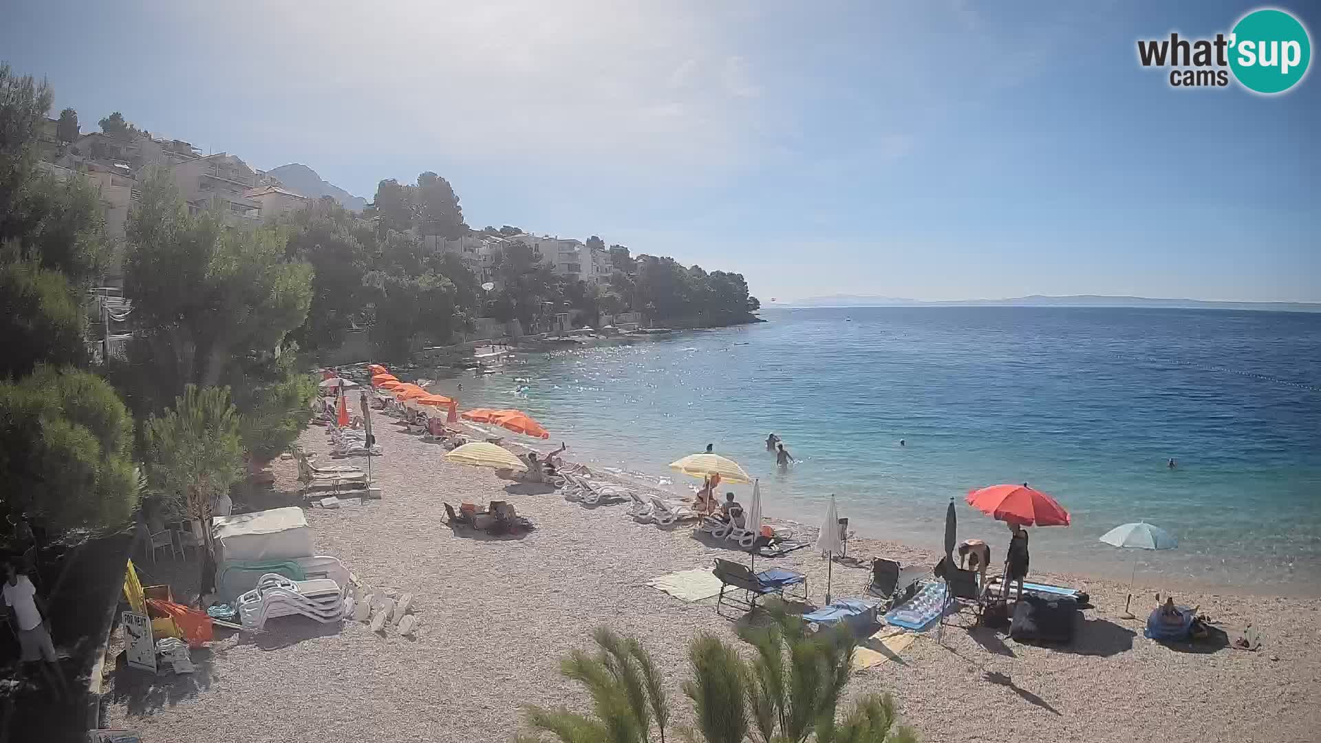 Spletna kamera Plaža Lučica Brela – Pogled v živo na Jadransko obalo