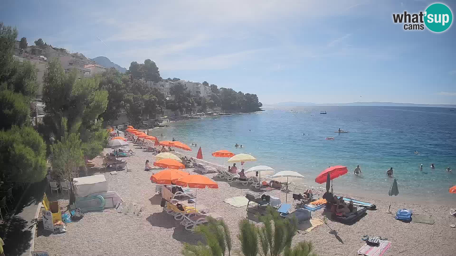 Webcam Plage Lučica Brela – Vue en direct sur la côte adriatique