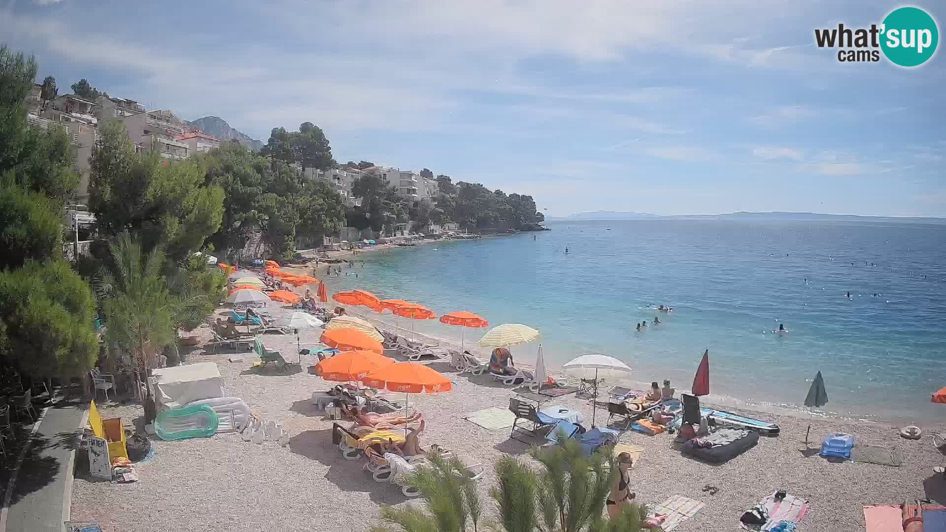 Spletna kamera Plaža Lučica Brela – Pogled v živo na Jadransko obalo