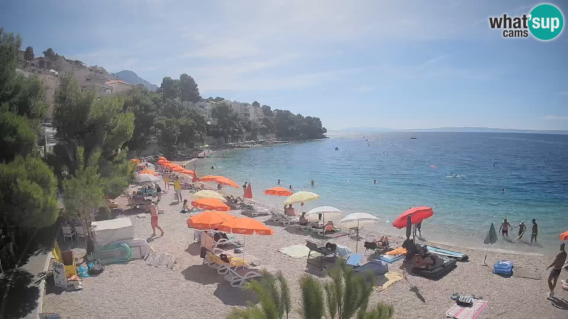 Webcam Lučica Strand Beach Brela – Liveblick von der Adriaküste