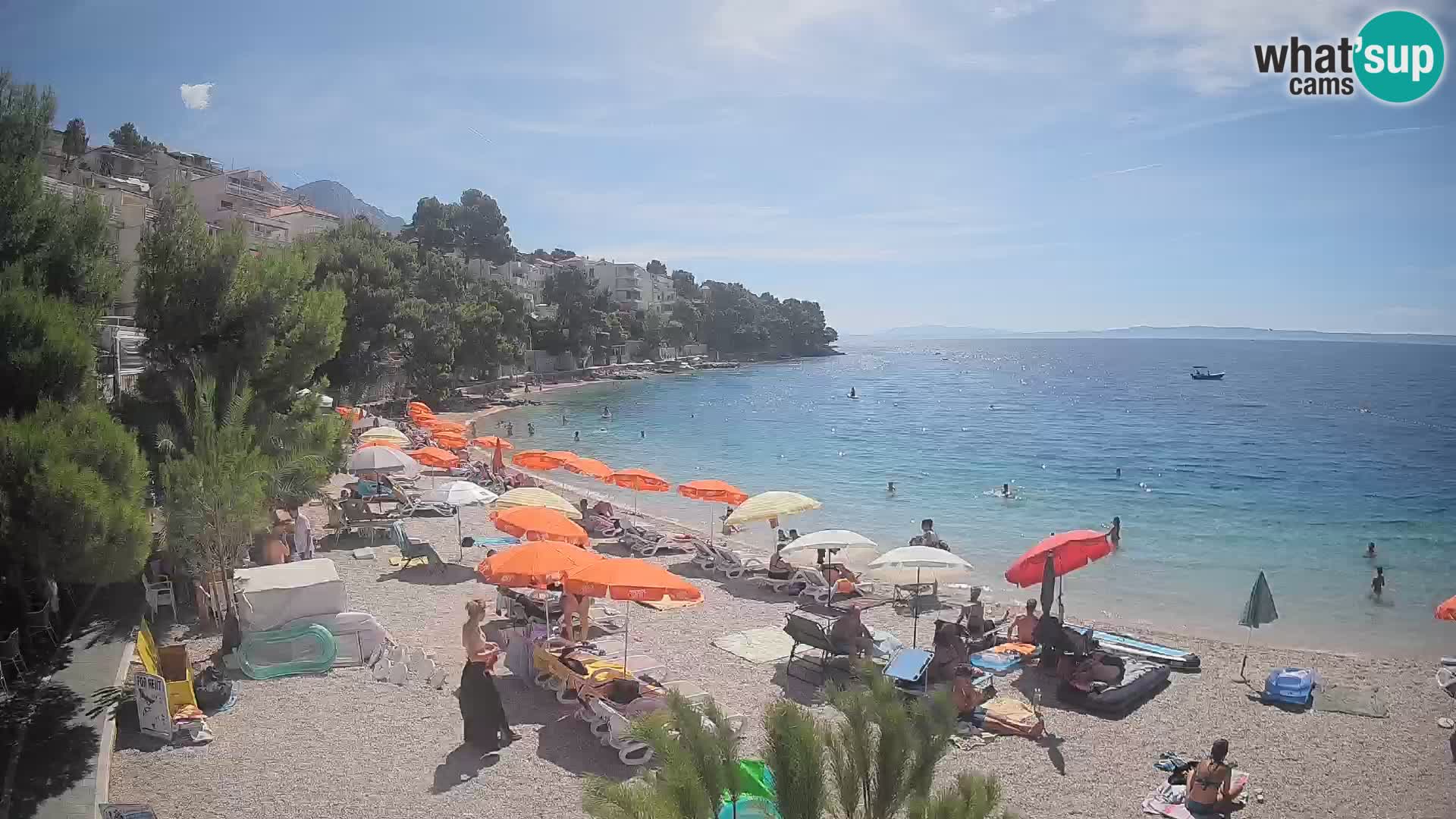 Webcam Spiaggia Lučica Brela – Vista live sulla costa adriatica