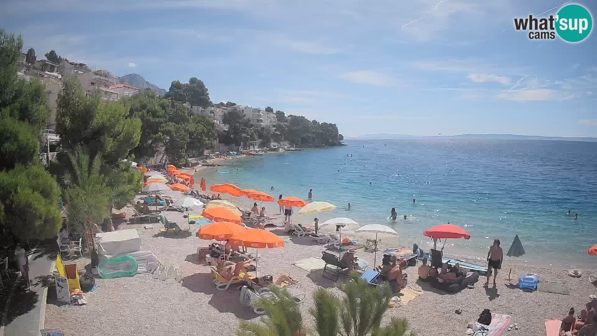 Webcam Plage Lučica Brela – Vue en direct sur la côte adriatique