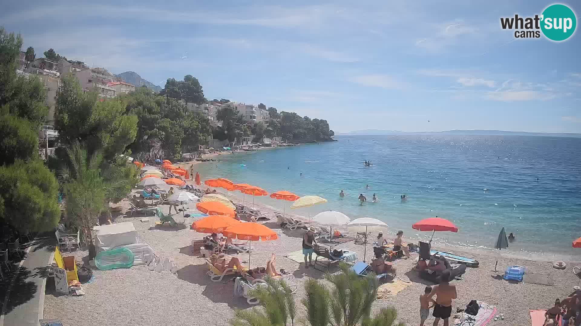 Webcam Plage Lučica Brela – Vue en direct sur la côte adriatique