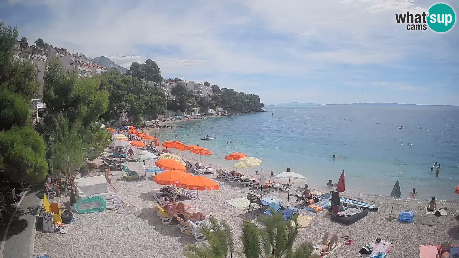 Spletna kamera Plaža Lučica Brela – Pogled v živo na Jadransko obalo
