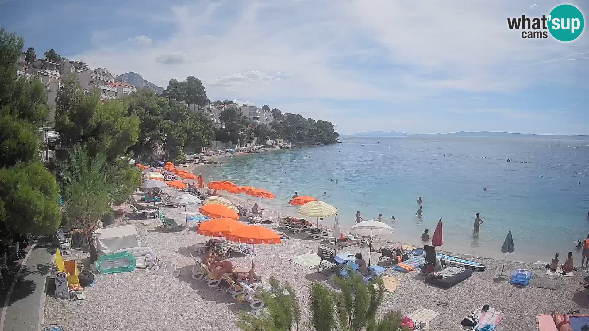 Spletna kamera Plaža Lučica Brela – Pogled v živo na Jadransko obalo