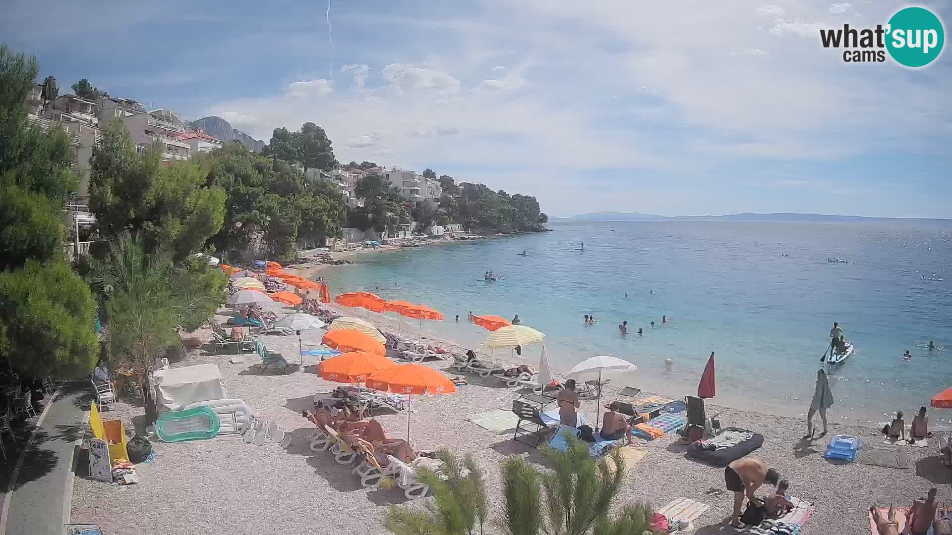 Webcam Plage Lučica Brela – Vue en direct sur la côte adriatique