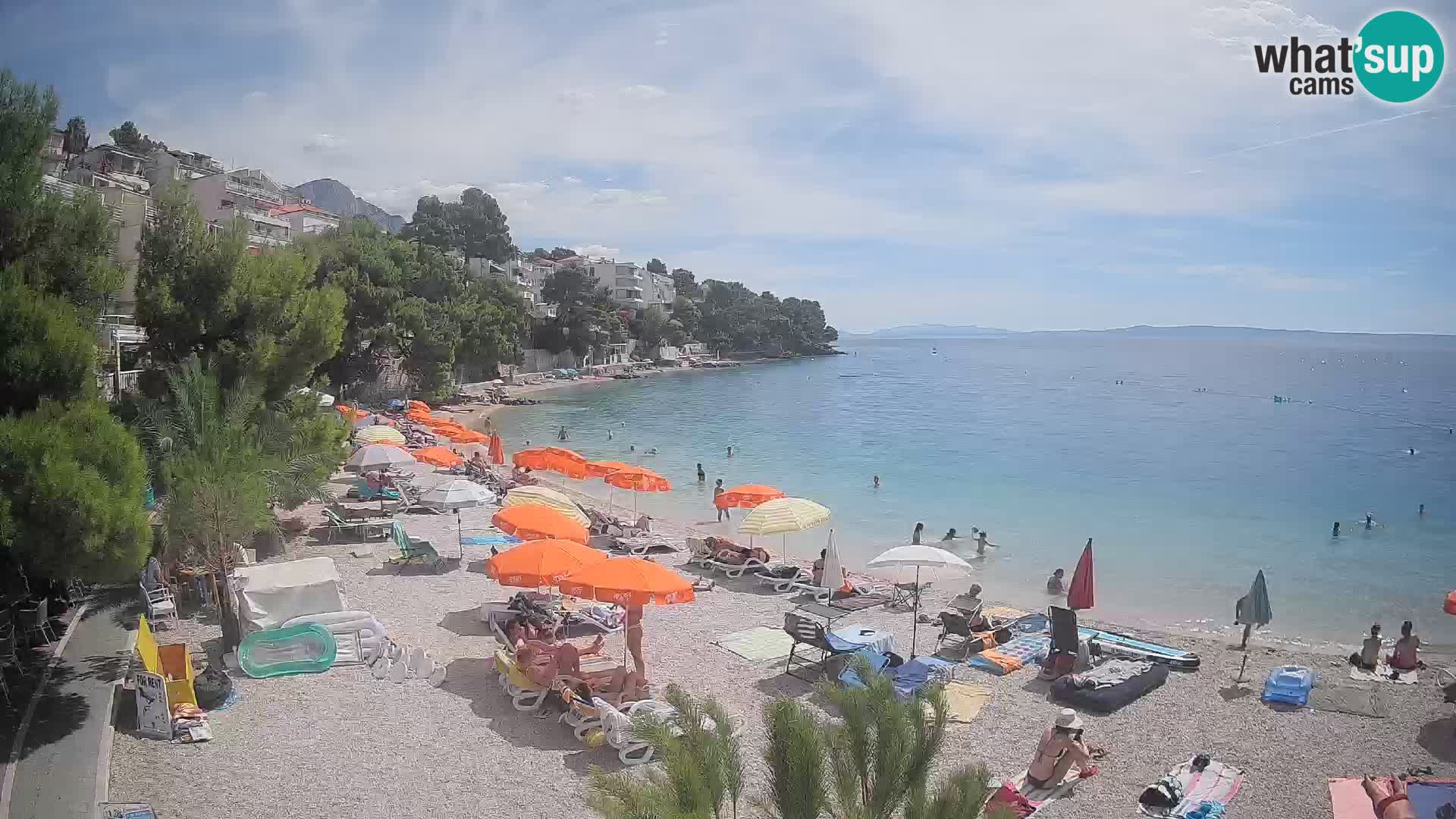 Spletna kamera Plaža Lučica Brela – Pogled v živo na Jadransko obalo