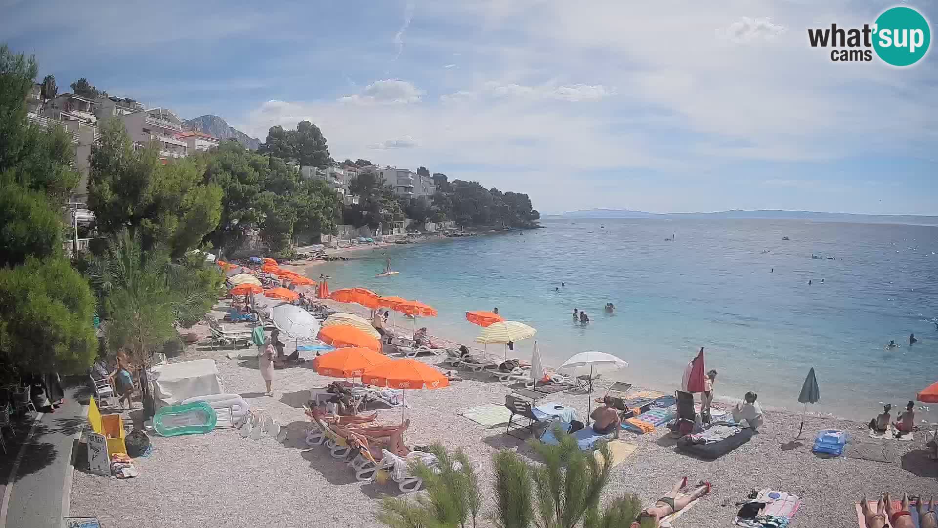 Webcam Spiaggia Lučica Brela – Vista live sulla costa adriatica