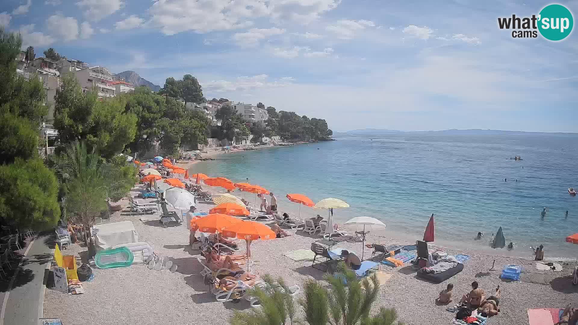 Webcam Spiaggia Lučica Brela – Vista live sulla costa adriatica