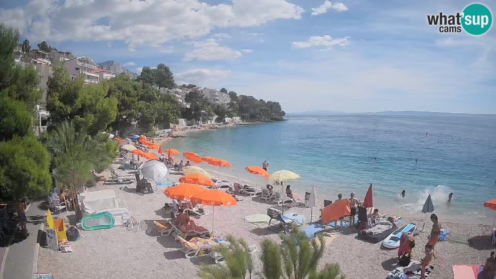 Spletna kamera Plaža Lučica Brela – Pogled v živo na Jadransko obalo