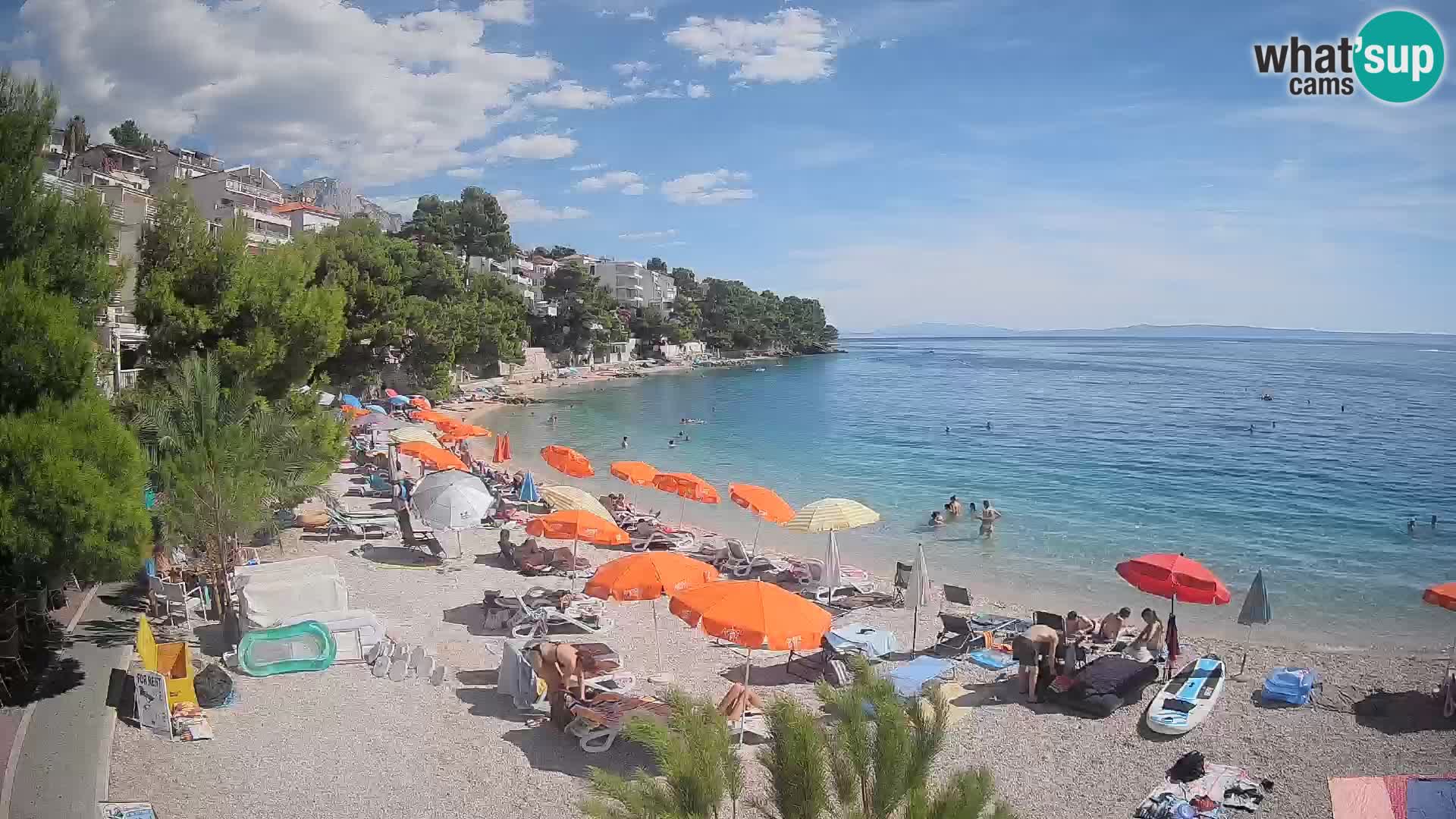 Spletna kamera Plaža Lučica Brela – Pogled v živo na Jadransko obalo