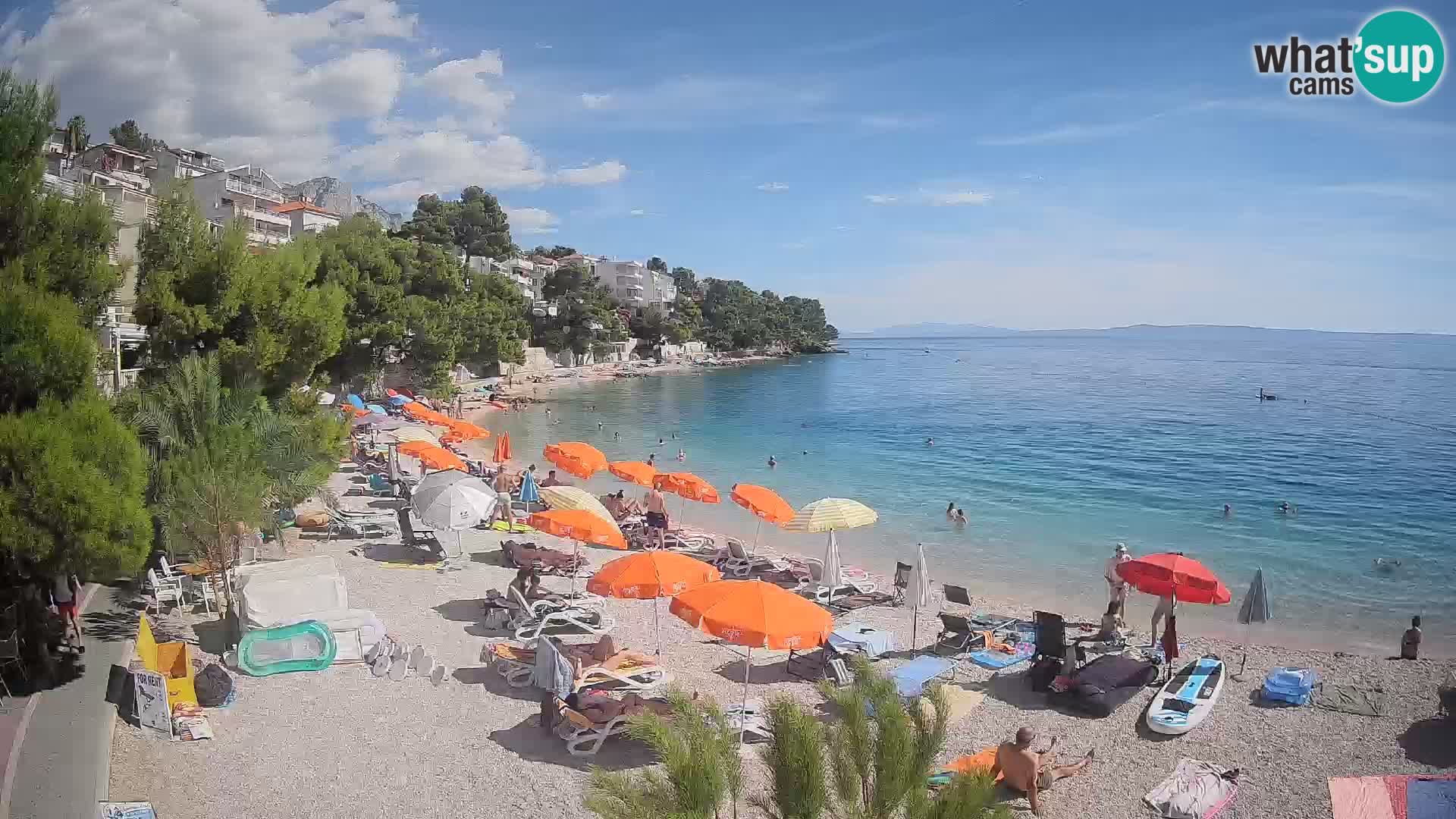 Spletna kamera Plaža Lučica Brela – Pogled v živo na Jadransko obalo