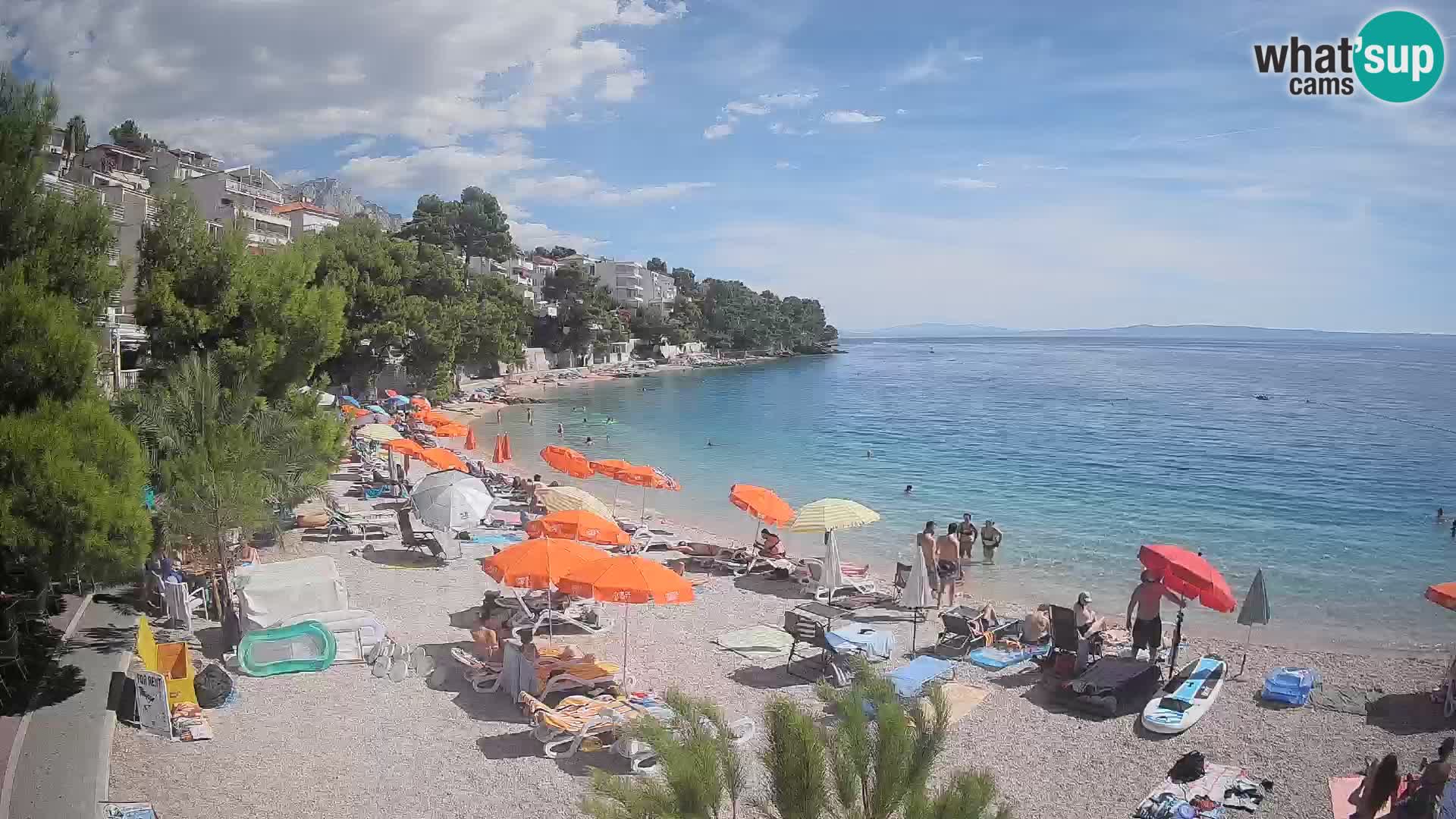 Web kamera Plaža Lučica Brela – Pogled uživo na jadransku obalu